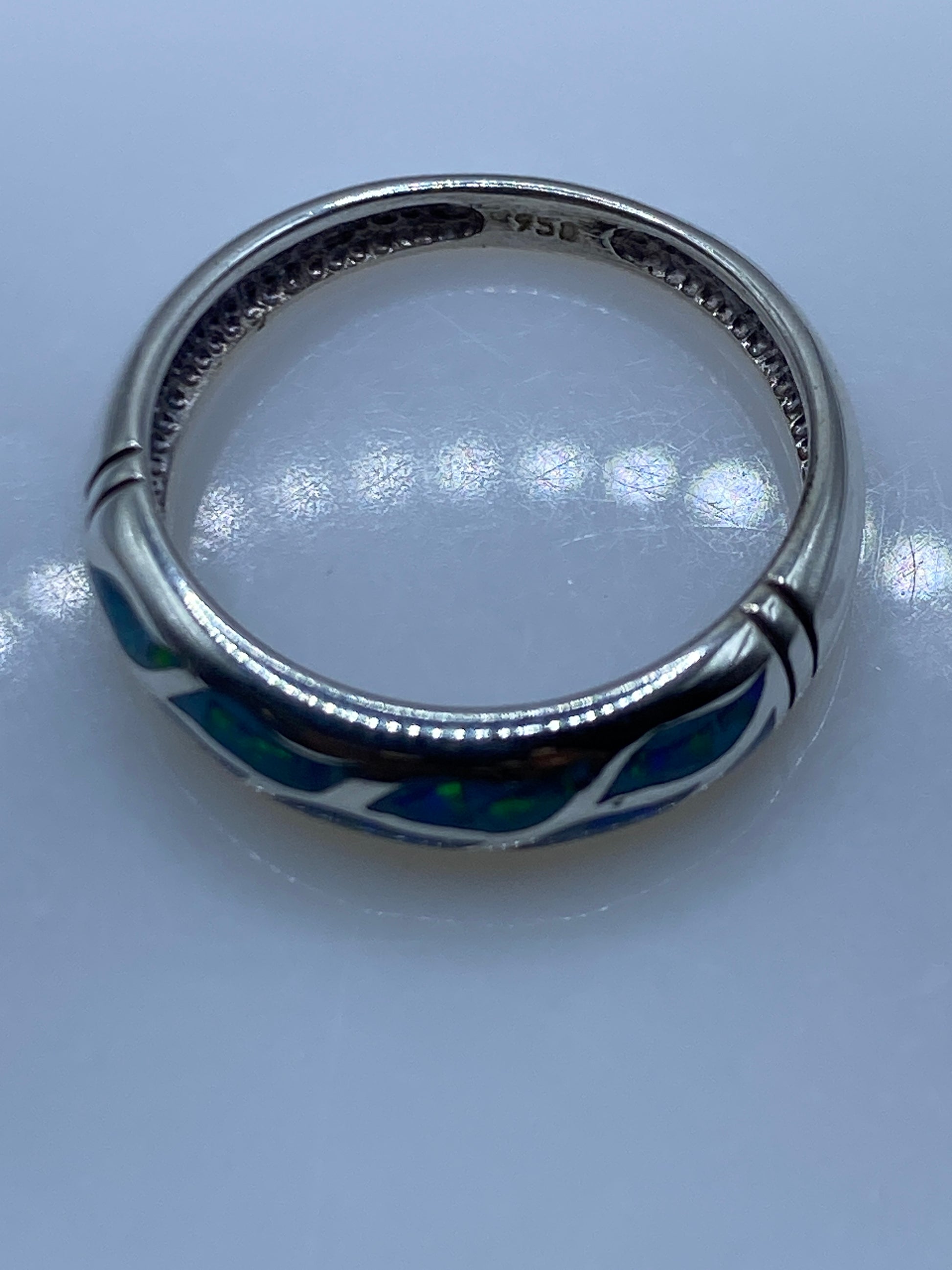 Anillo de Plata .950 con Ópalo de Fuego Azul — Taxco — foto 5