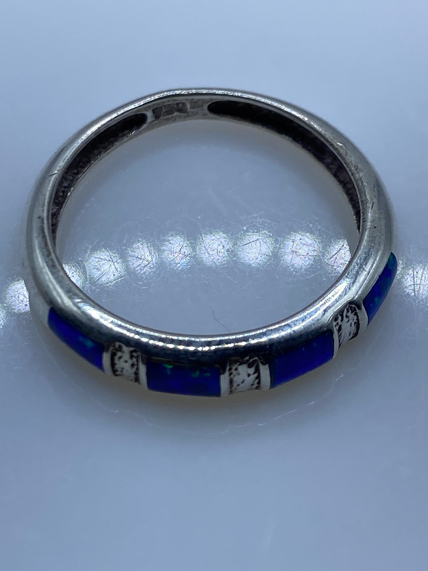 Anillo de Plata con Ópalo de Fuego Azul — Taxco .950 — foto 5