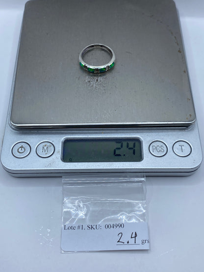 Anillo de Plata con Ópalo de Fuego Verde — Taxco .925 — foto 5