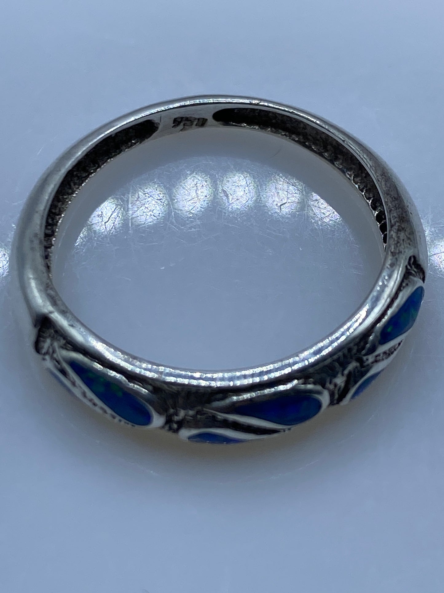 Anillo de Plata con Ópalo de Fuego Azul — Taxco .950 — foto 5