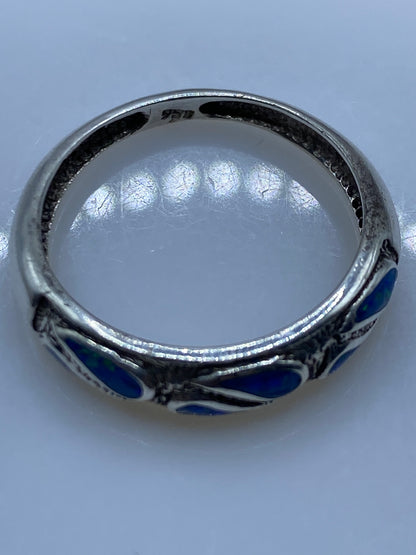 Anillo de Plata con Ópalo de Fuego Azul — Taxco .950 — foto 5