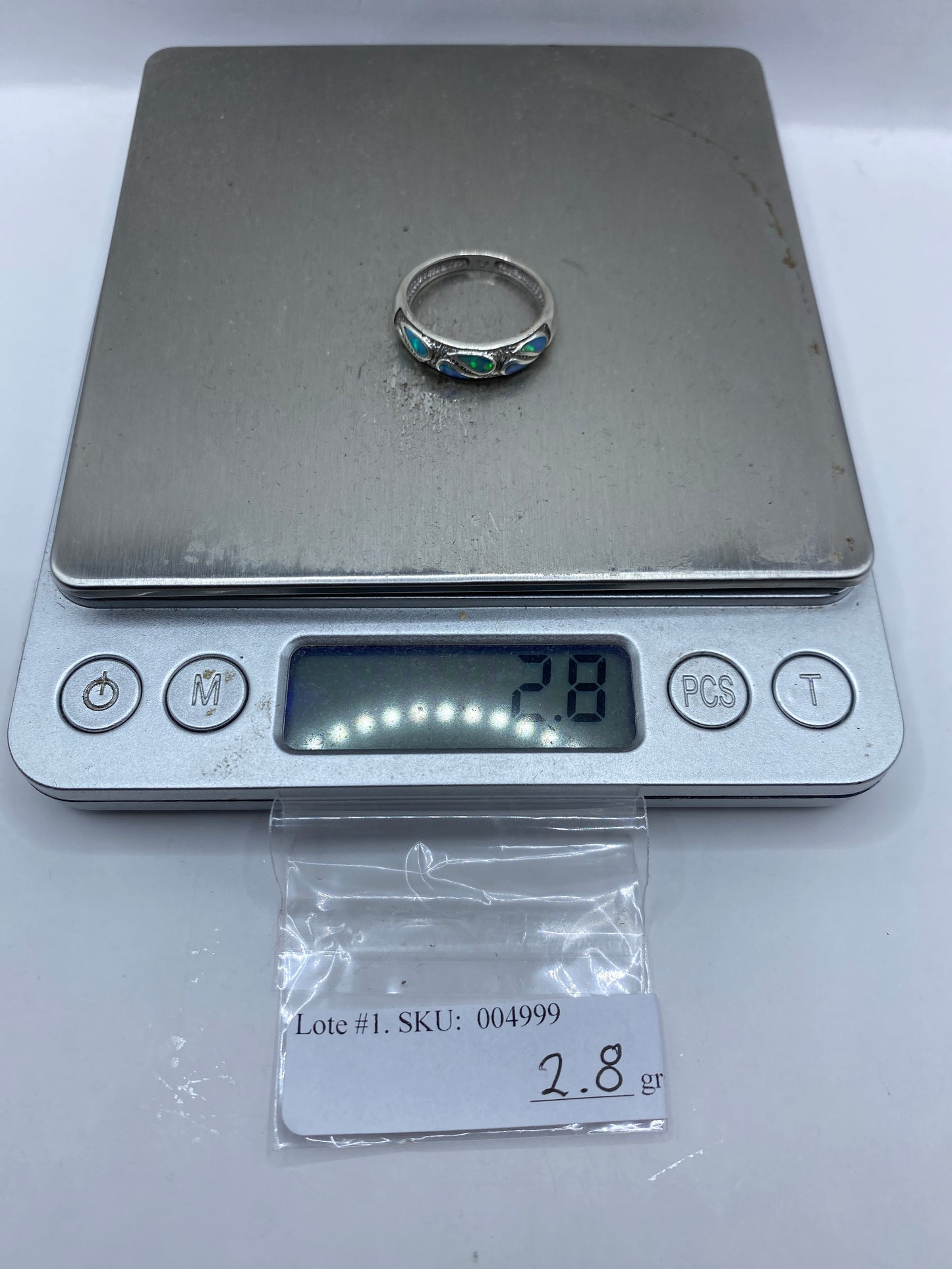 Anillo de Plata .950 con Ópalo de Fuego — Hecho a Medida — foto 6