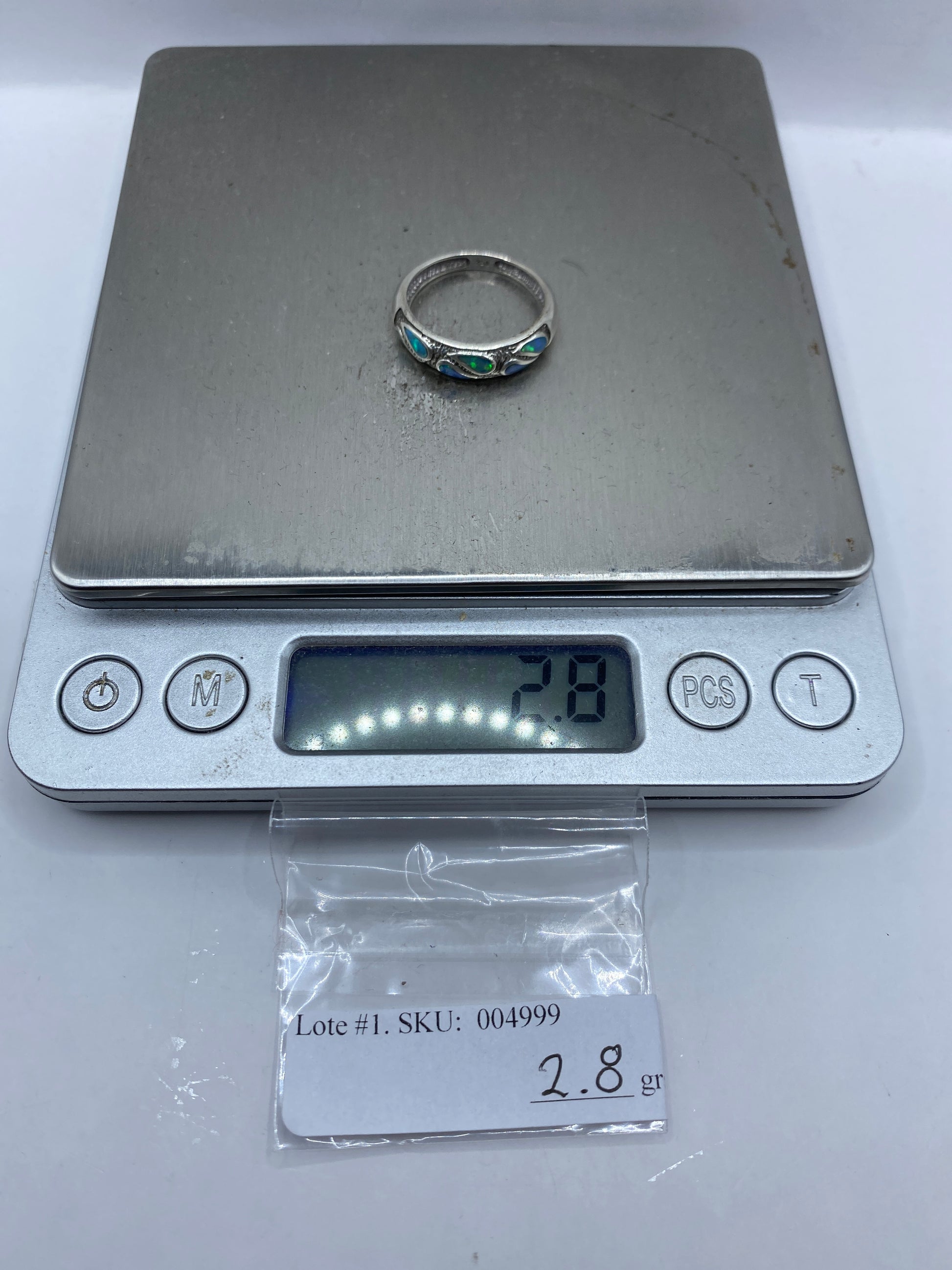 Anillo de Plata .950 con Ópalo de Fuego — Hecho a Medida — foto 6