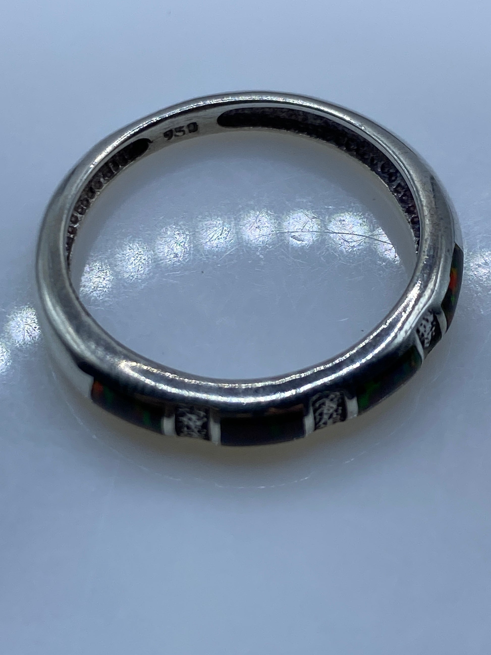 Anillo Ópalo de Fuego Multicolor en Plata .950 Taxco — foto 5
