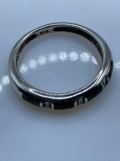 Anillo Ópalo de Fuego Multicolor en Plata .950 Taxco — foto 5