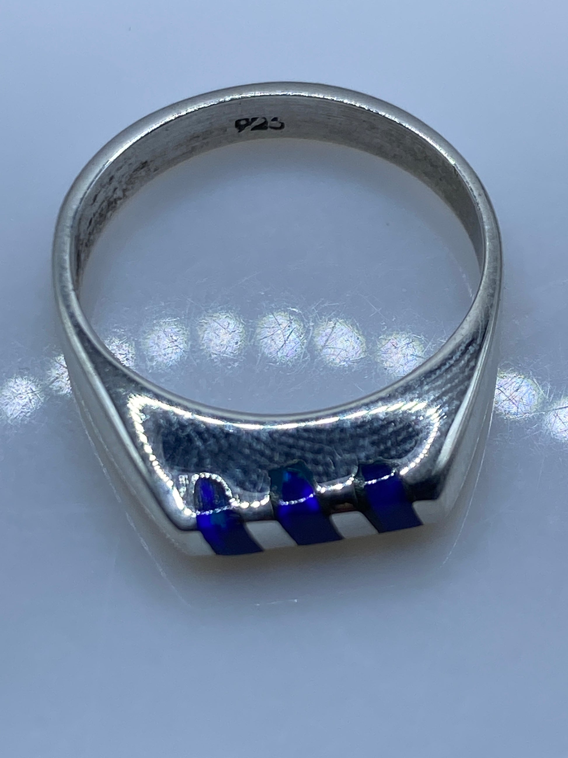 Anillo Plata con Ópalo de Fuego Azul — Taxco .925 — foto 5
