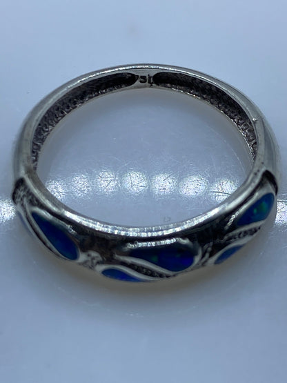 Anillo de Plata .950 con Ópalo de Fuego Azul — Taxco — foto 5