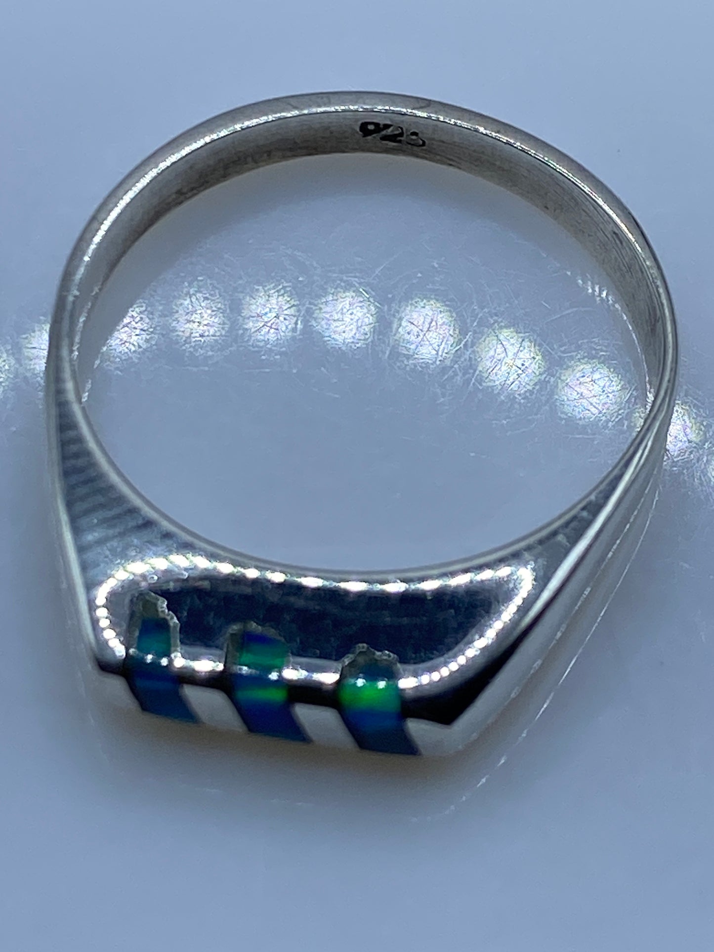 Anillo de Plata con Ópalo de Fuego Azul — Taxco .925 — foto 5