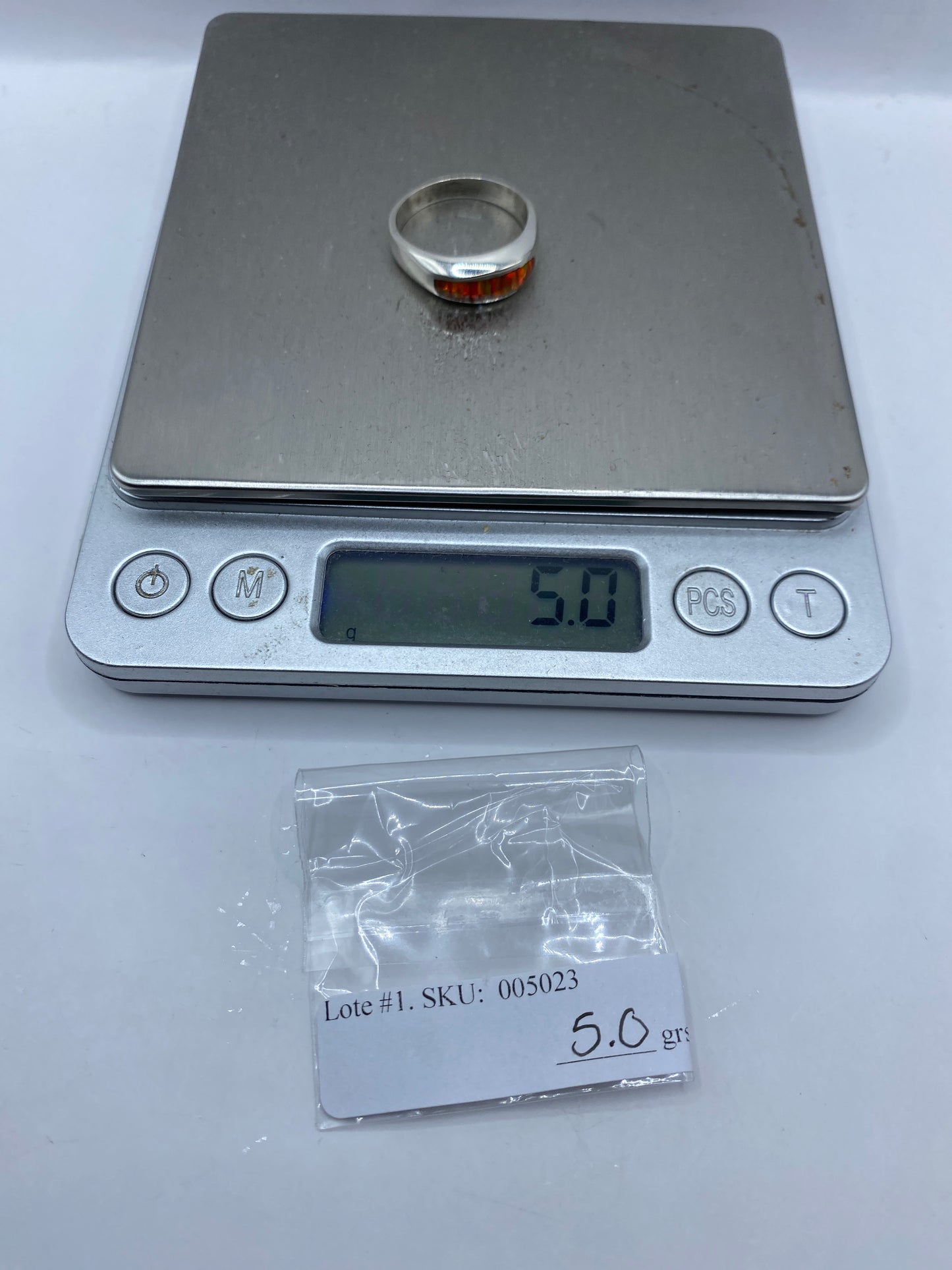 Anillo de Plata .950 con Ópalo de Fuego Naranja — Taxco — foto 6