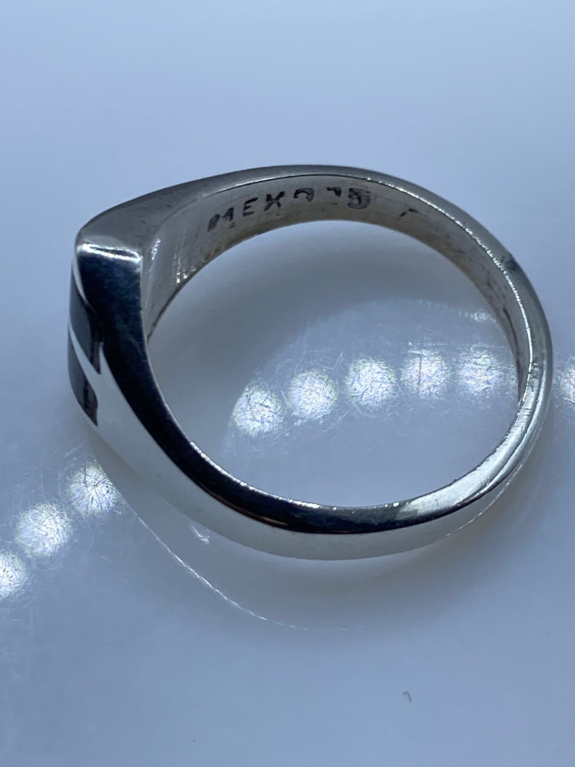 Anillo Plata 925 con Piedra Azul — Diseño Geométrico Taxco — foto 5