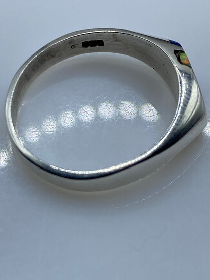 Anillo de Plata .950 con Ópalo de Fuego Azul — Taxco — foto 5