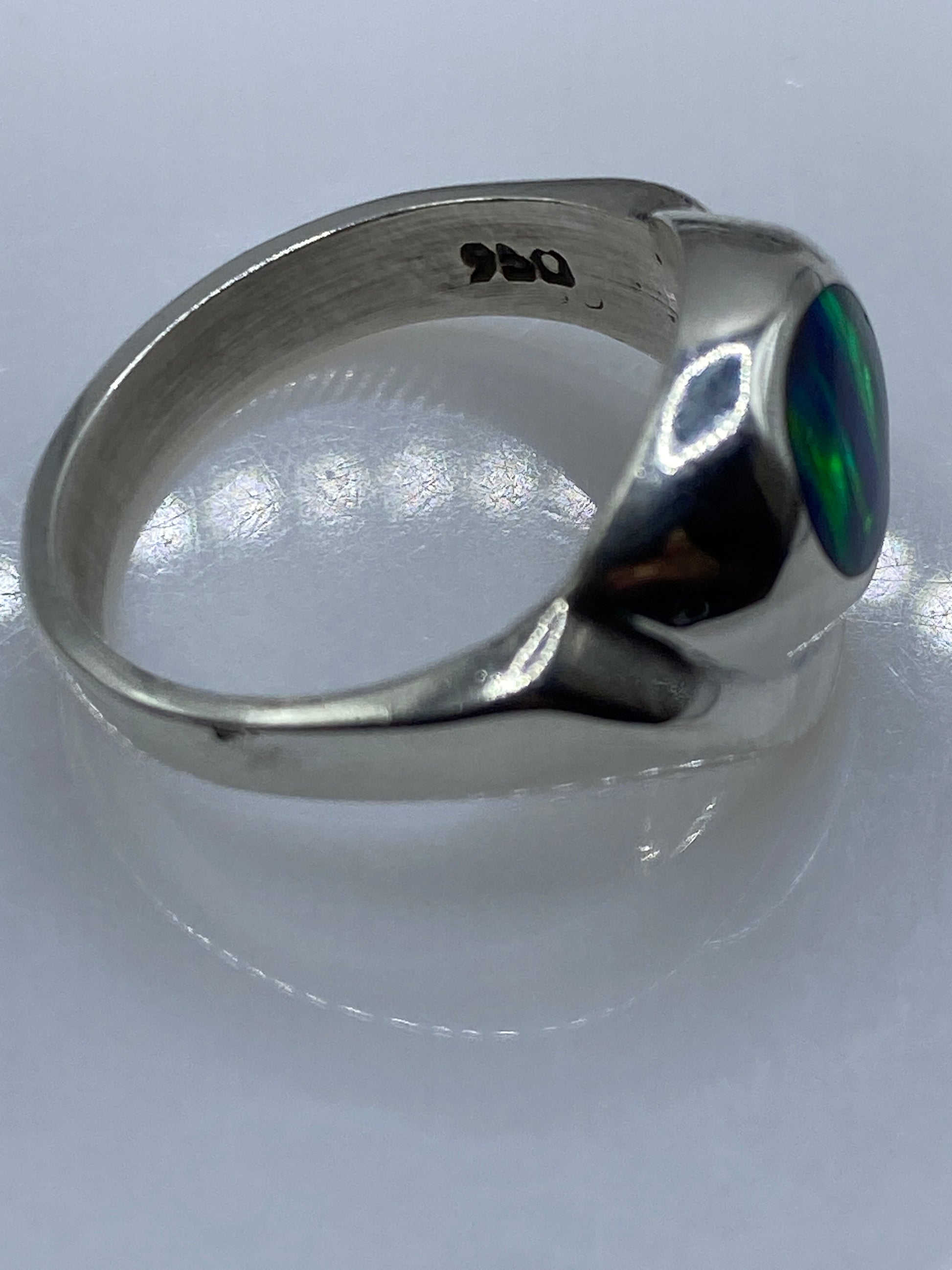 Anillo de Plata .950 con Ópalo de Fuego Azul — Taxco — foto 5