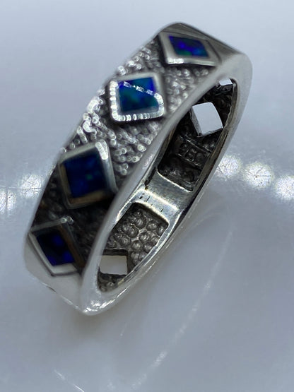Anillo de Plata .950 con Ópalo de Fuego Azul — Taxco — foto 5