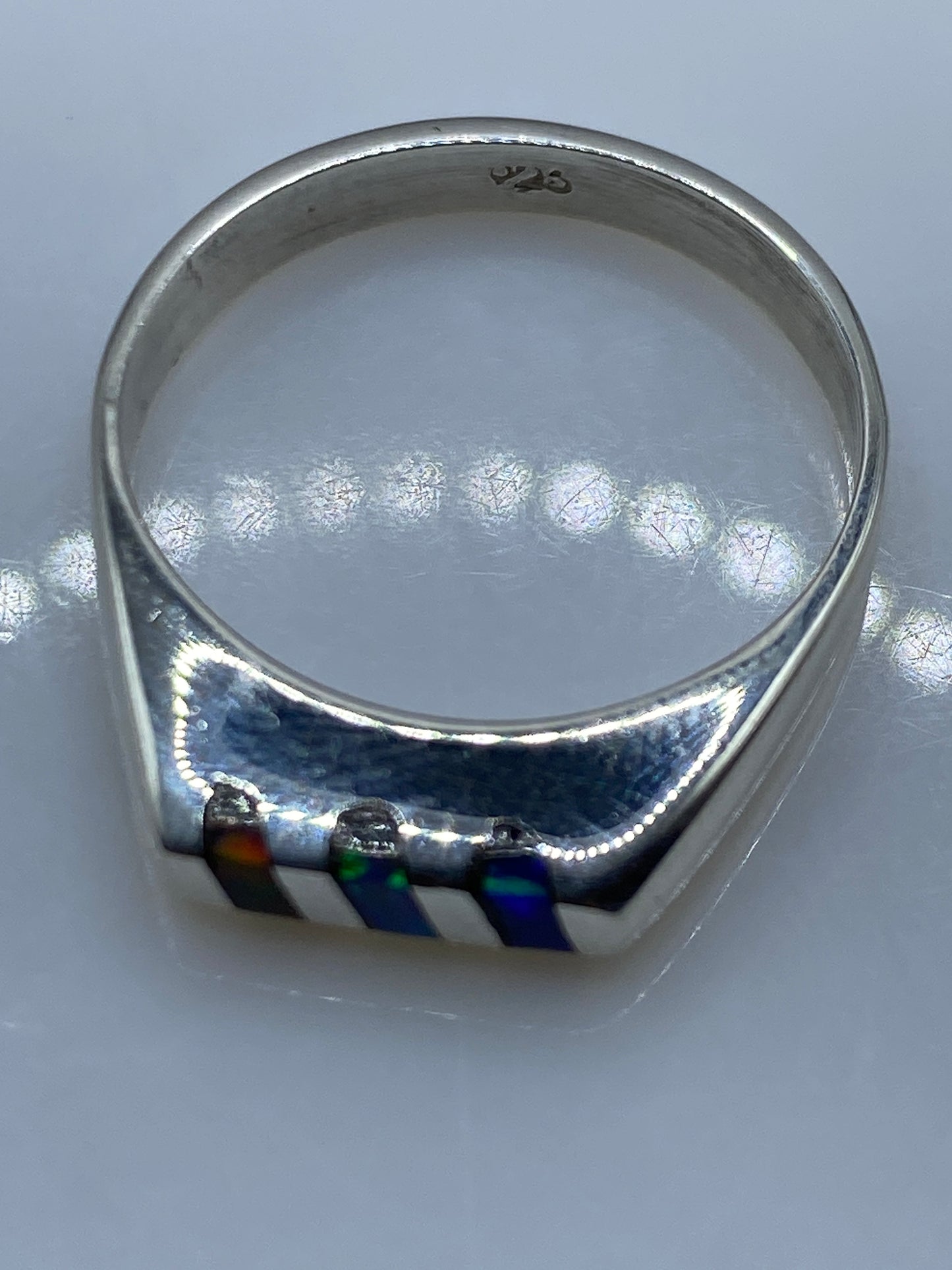 Anillo Plata Ópalo de Fuego Multicolor — Taxco .925 — foto 5