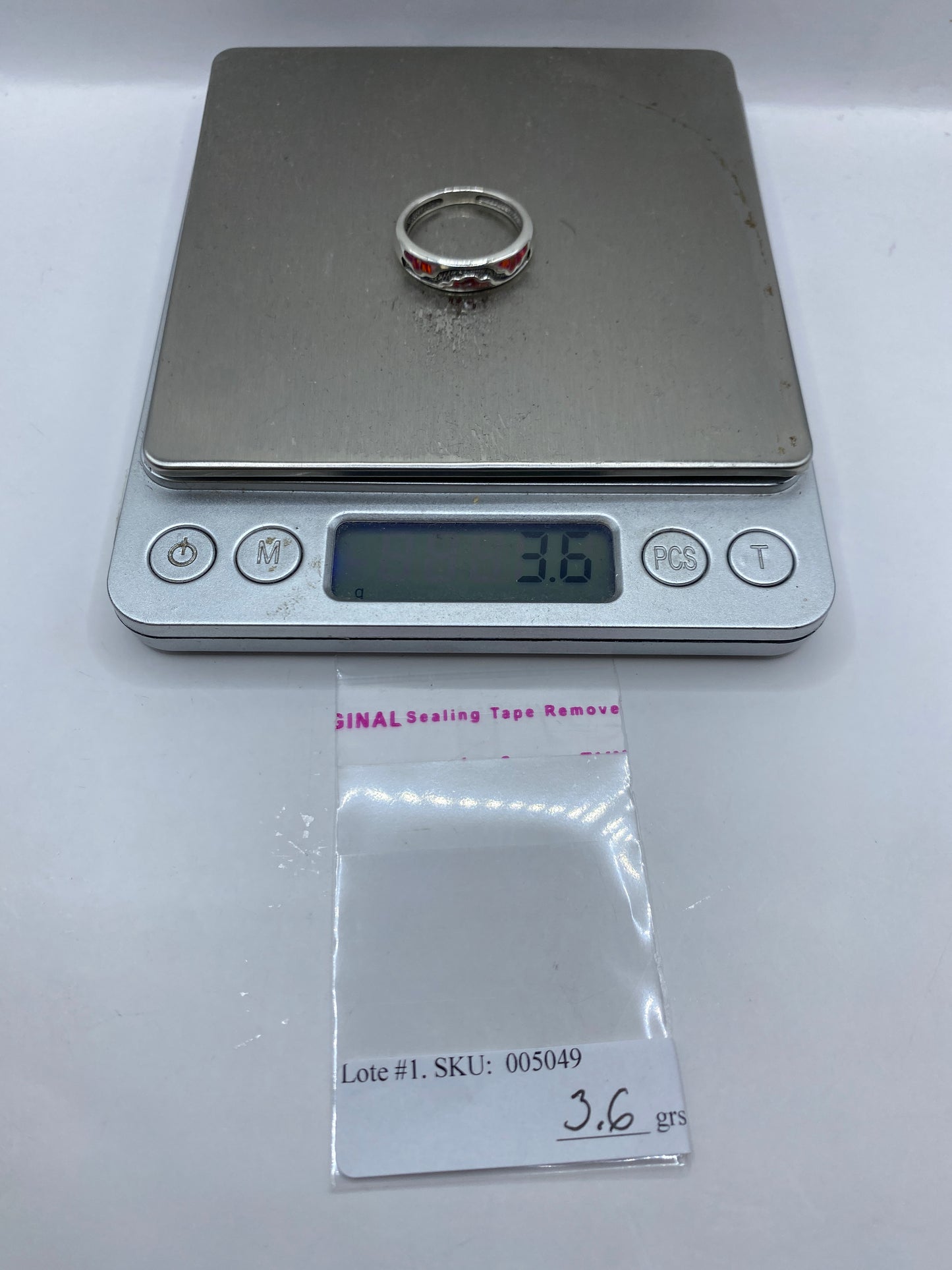 Anillo de Plata .950 con Ópalo de Fuego Rosa — Taxco — foto 6