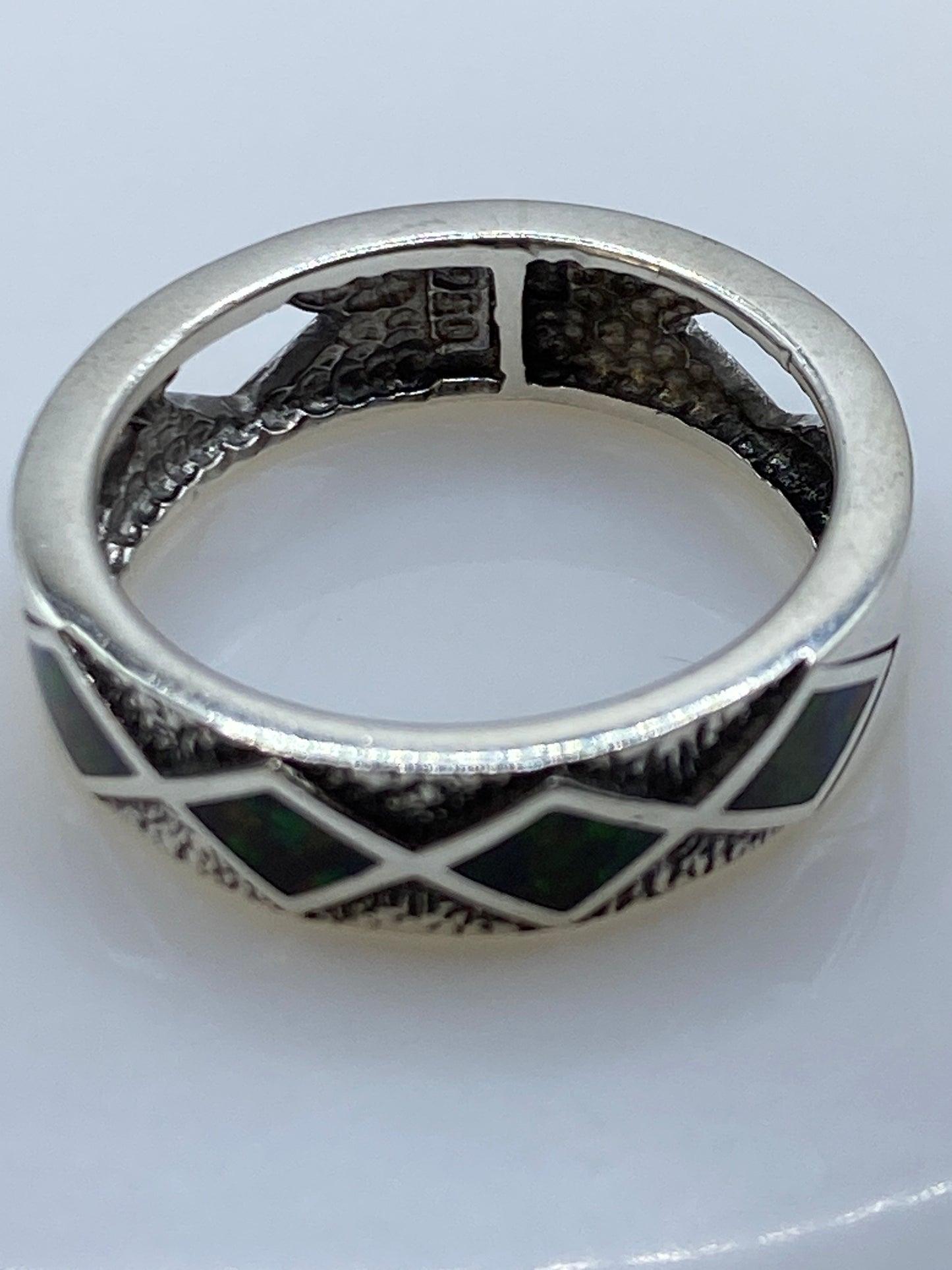 Anillo de Plata Ópalo de Fuego Multicolor — Taxco .950 — foto 5