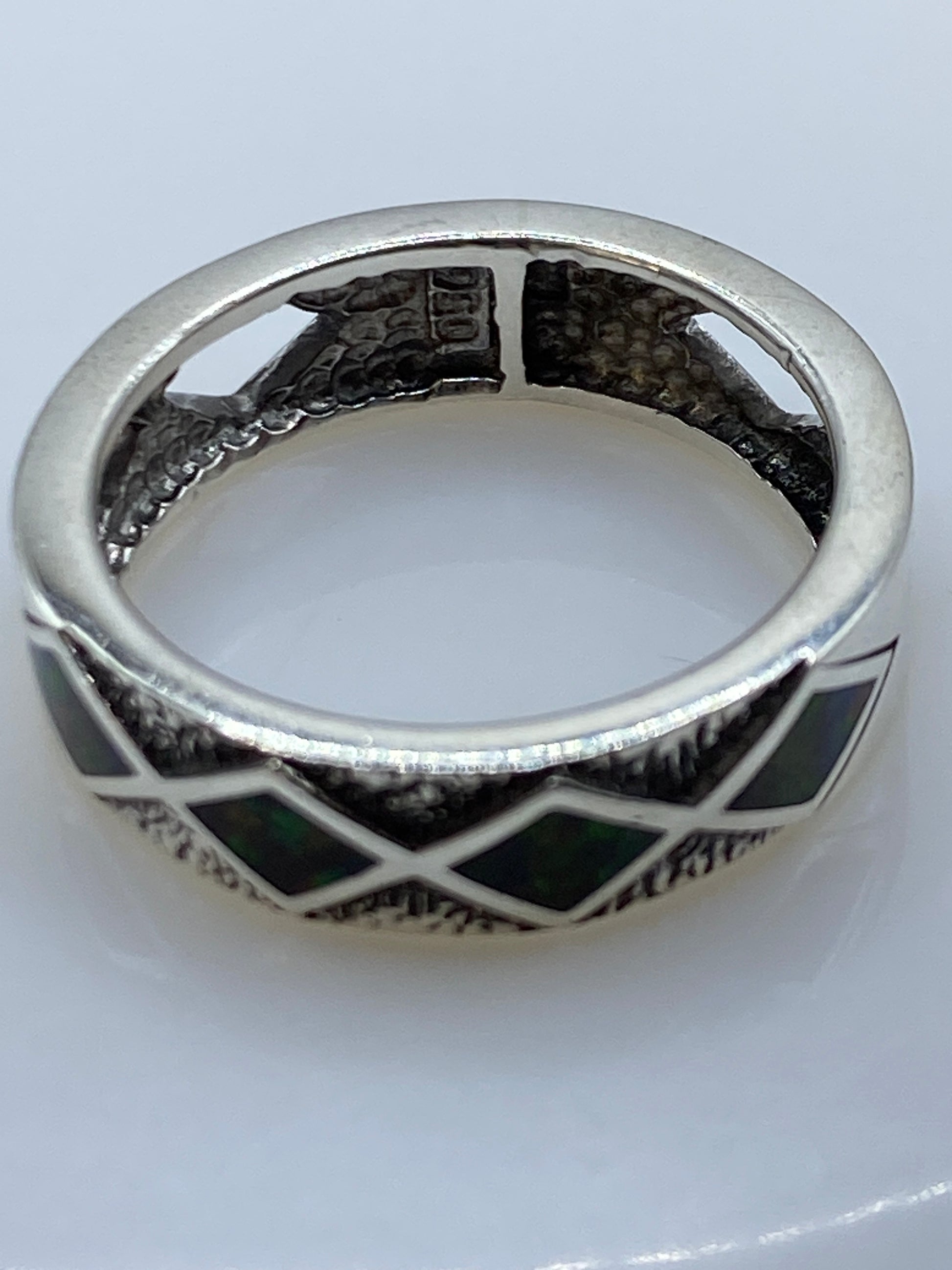 Anillo de Plata Ópalo de Fuego Multicolor — Taxco .950 — foto 5