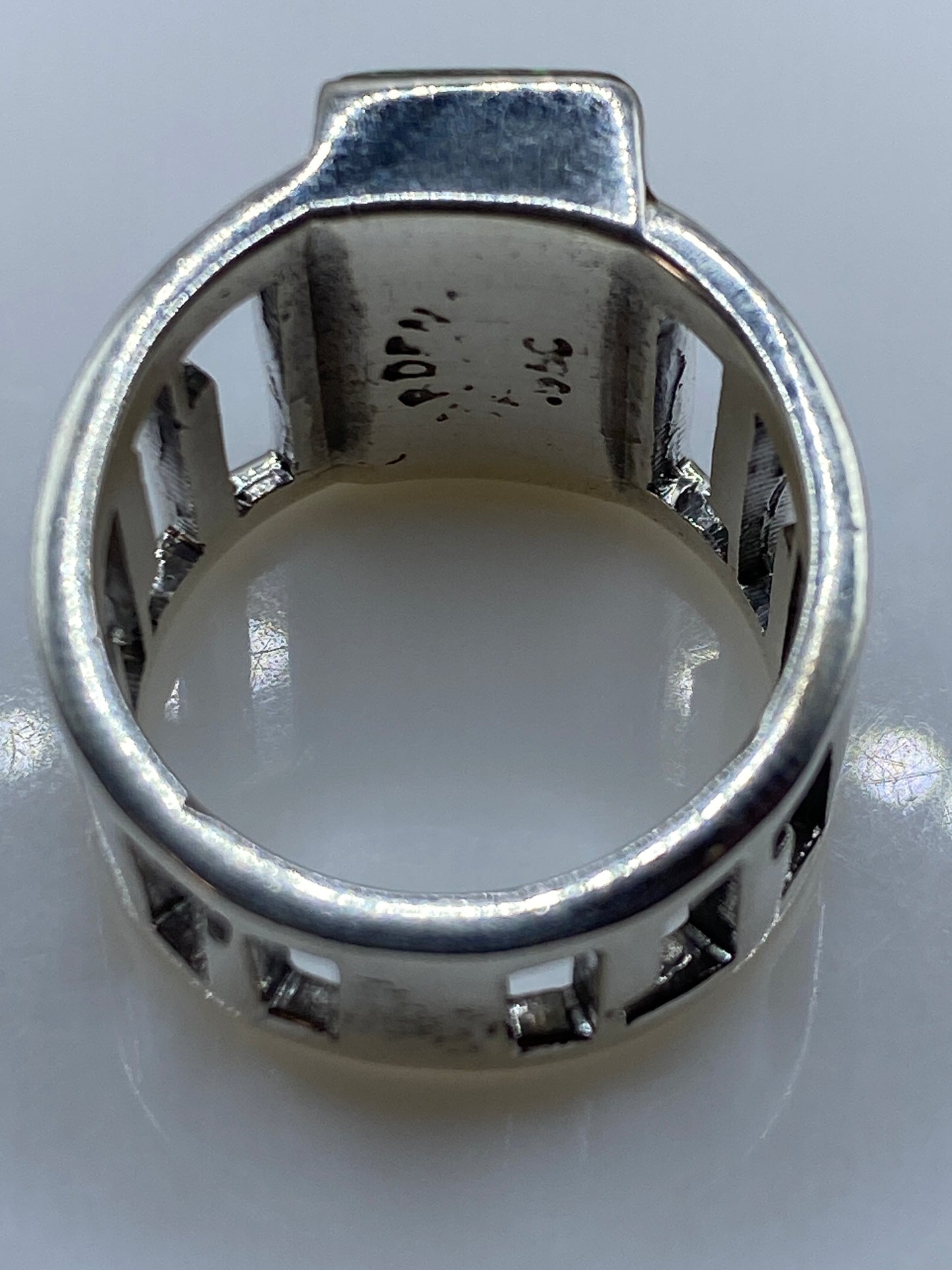 Anillo de Plata Ópalo de Fuego Diseño Arquitectónico — Taxco .950 — foto 5
