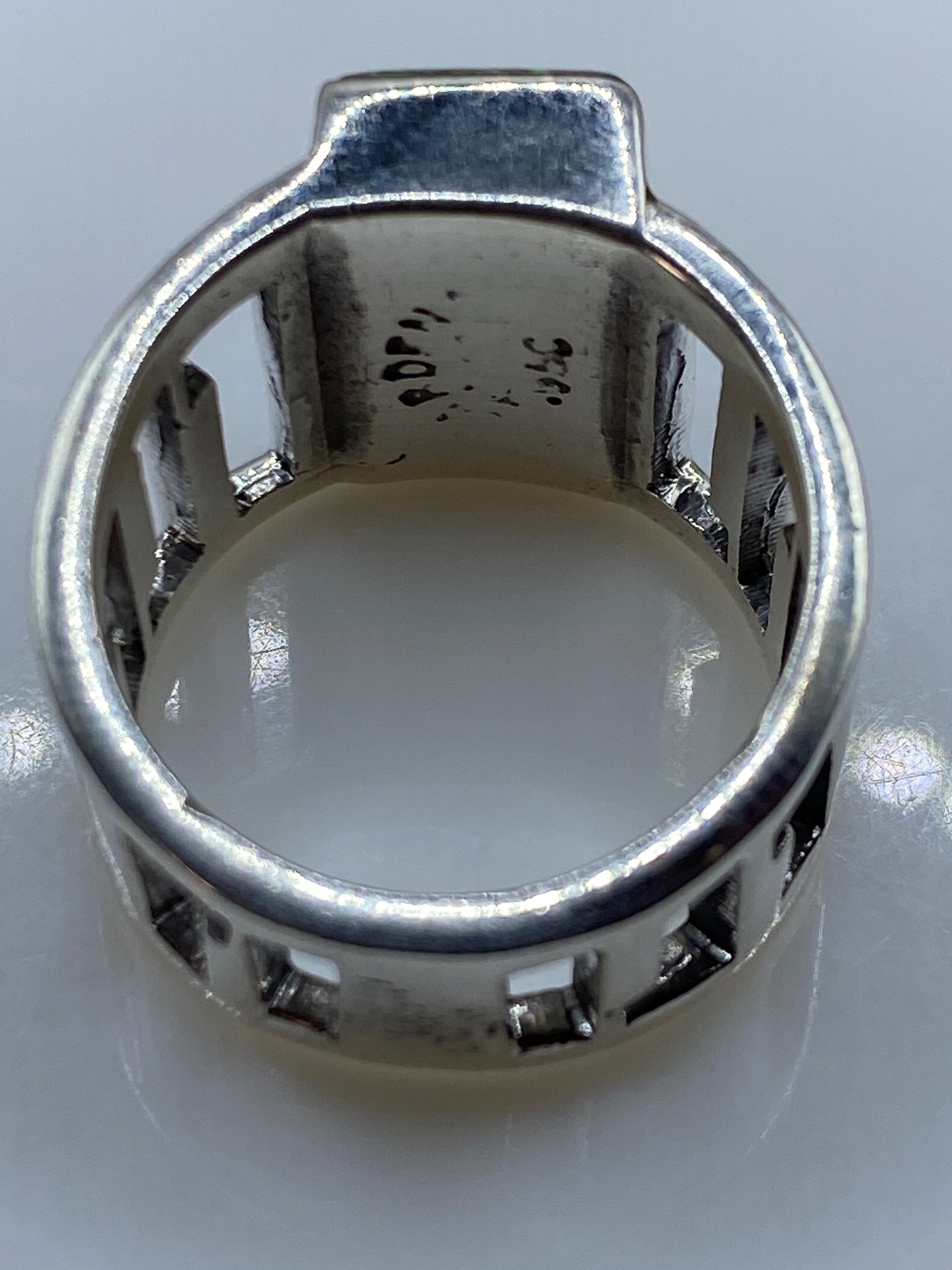 Anillo de Plata Ópalo de Fuego Diseño Arquitectónico — Taxco .950 — foto 5