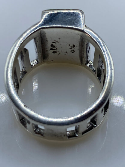 Anillo de Plata Ópalo de Fuego Diseño Arquitectónico — Taxco .950 — foto 5