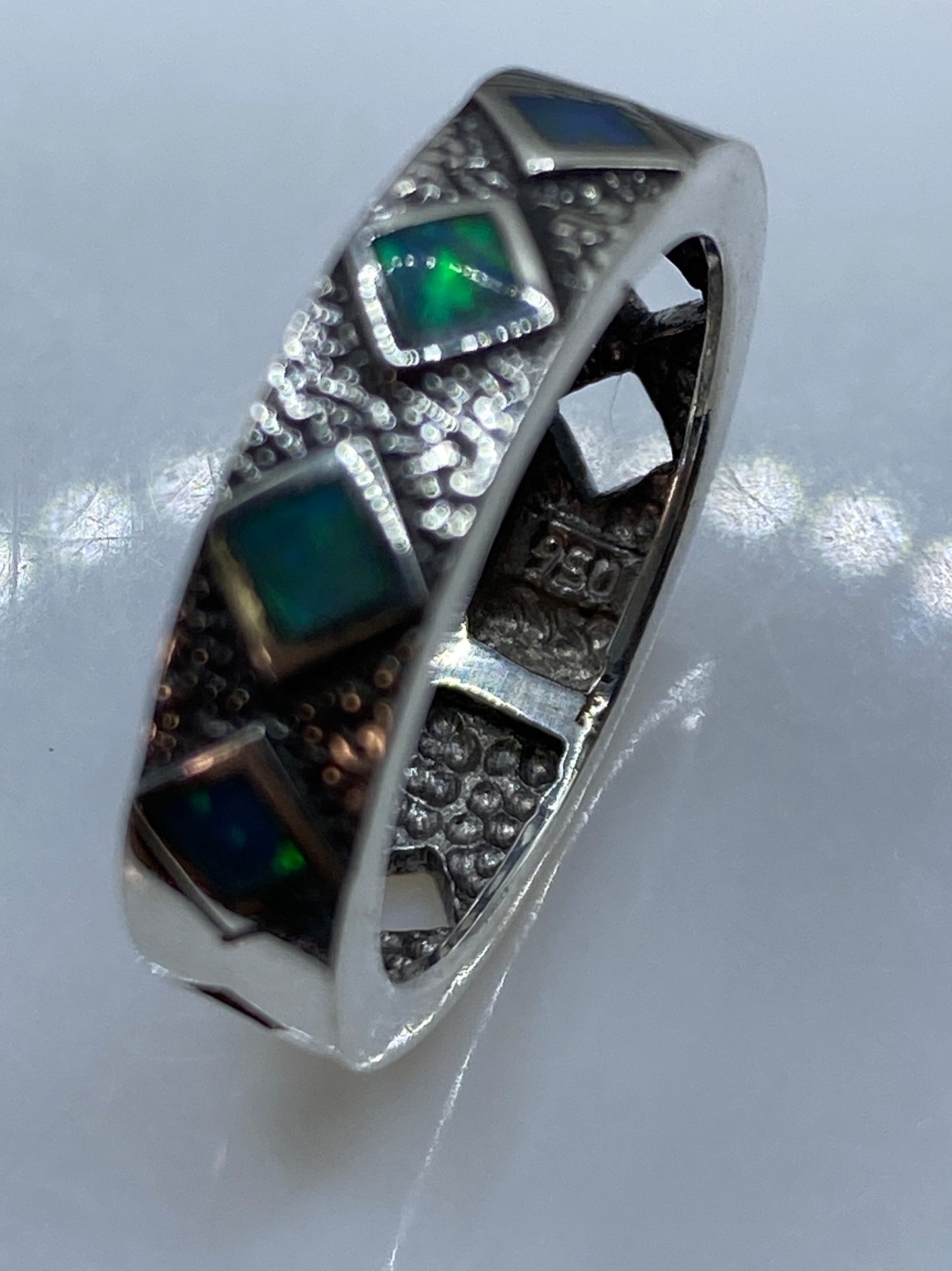 Anillo Plata .950 con Ópalo de Fuego — Taxco — foto 5