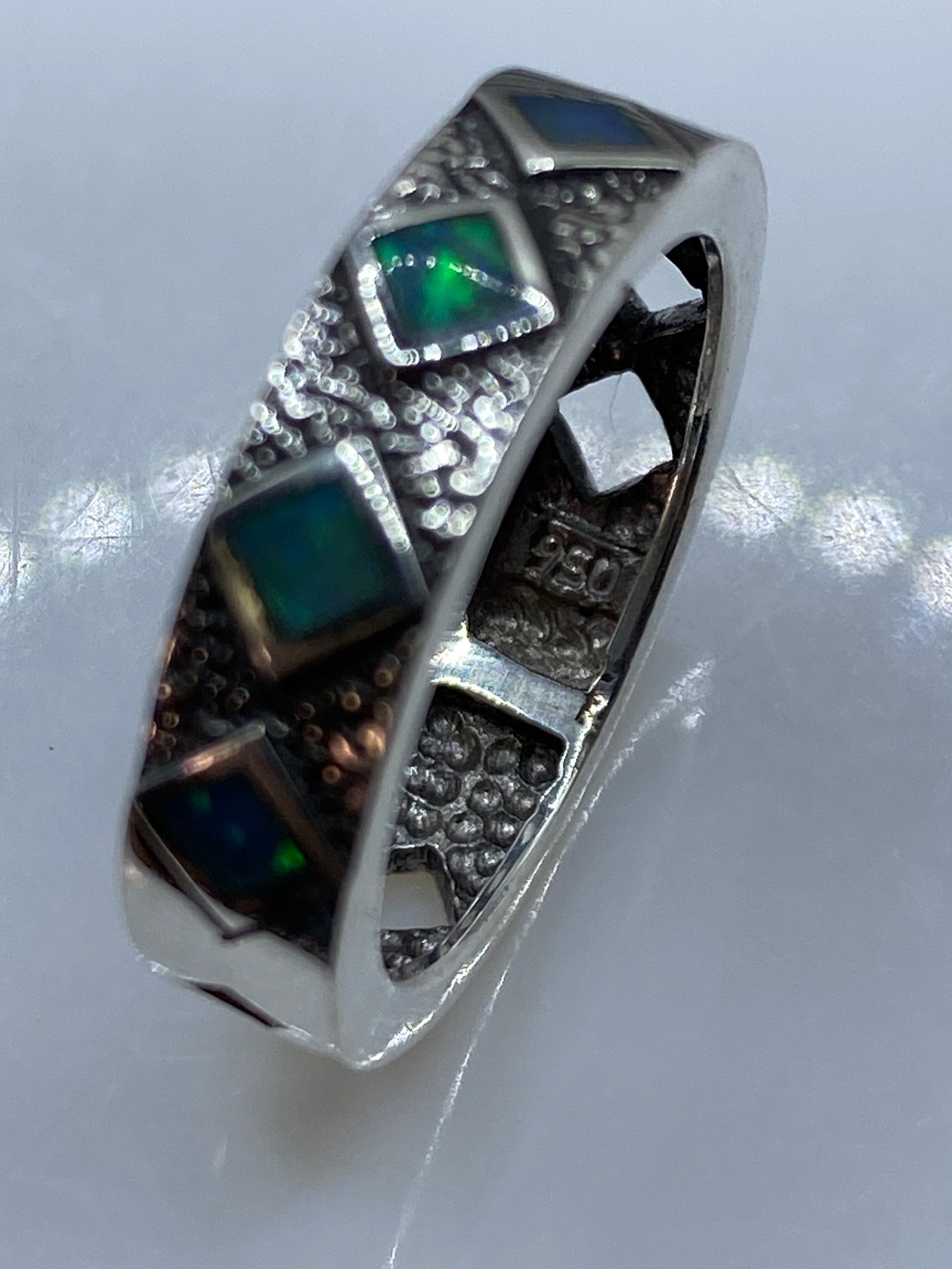 Anillo Plata .950 con Ópalo de Fuego — Taxco — foto 5