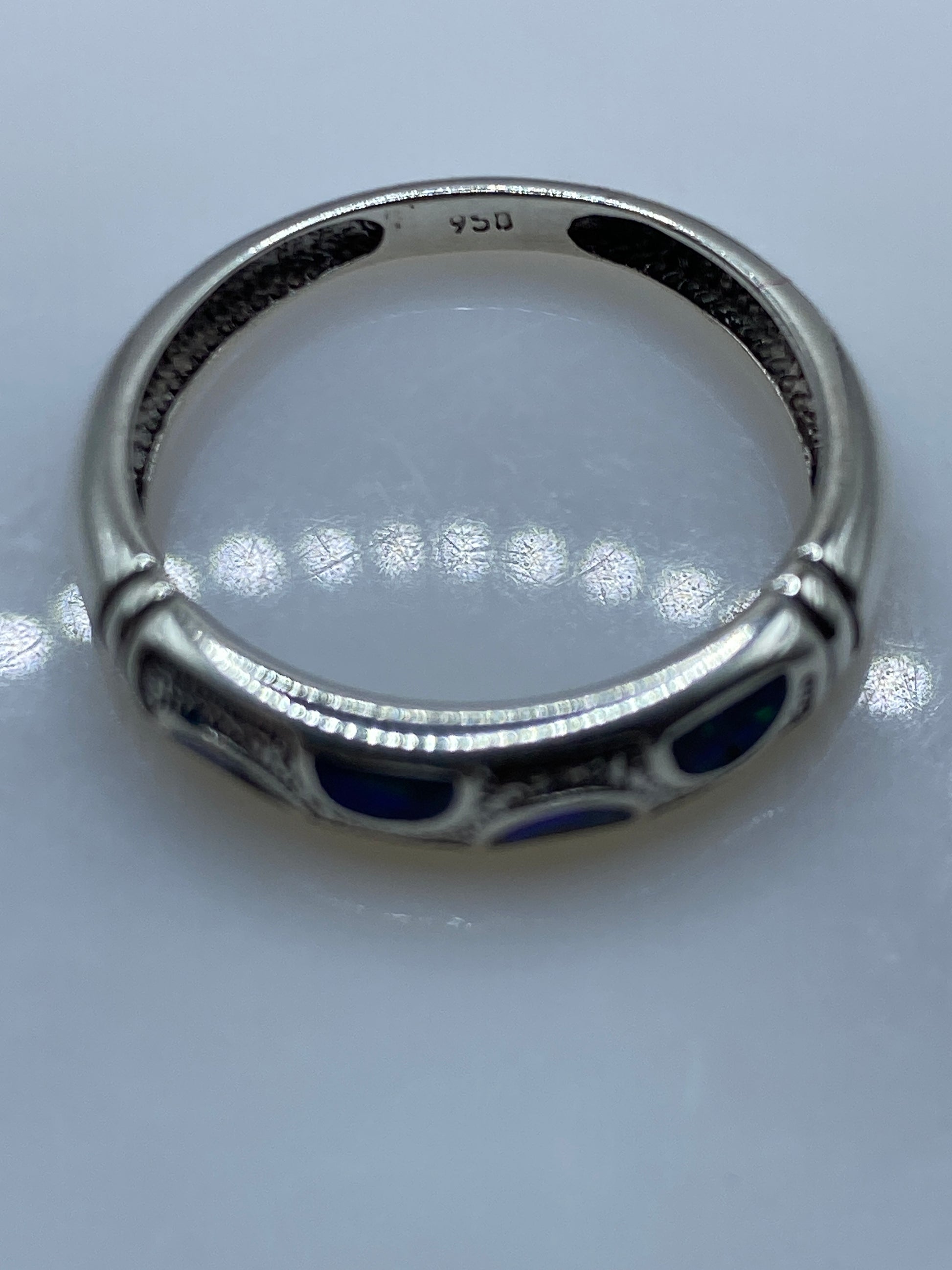 Anillo de Plata con Ópalo de Fuego Azul — Taxco .950 — foto 5