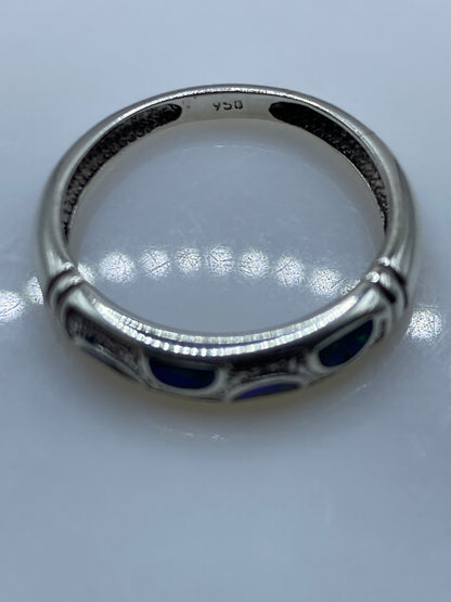 Anillo de Plata con Ópalo de Fuego Azul — Taxco .950 — foto 5