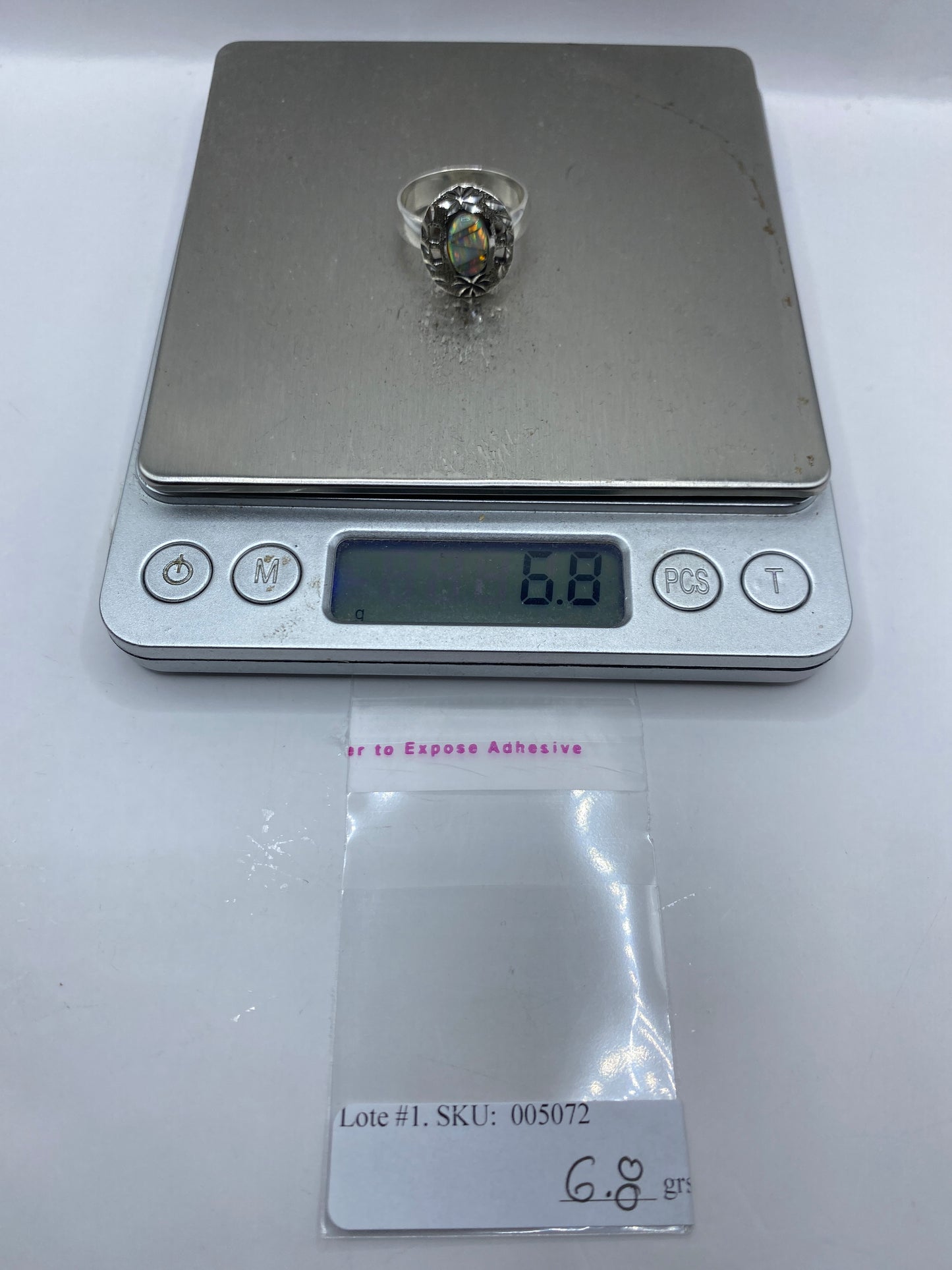 Anillo de Plata .950 con Ópalo de Fuego — Taxco Artesanal — foto 6