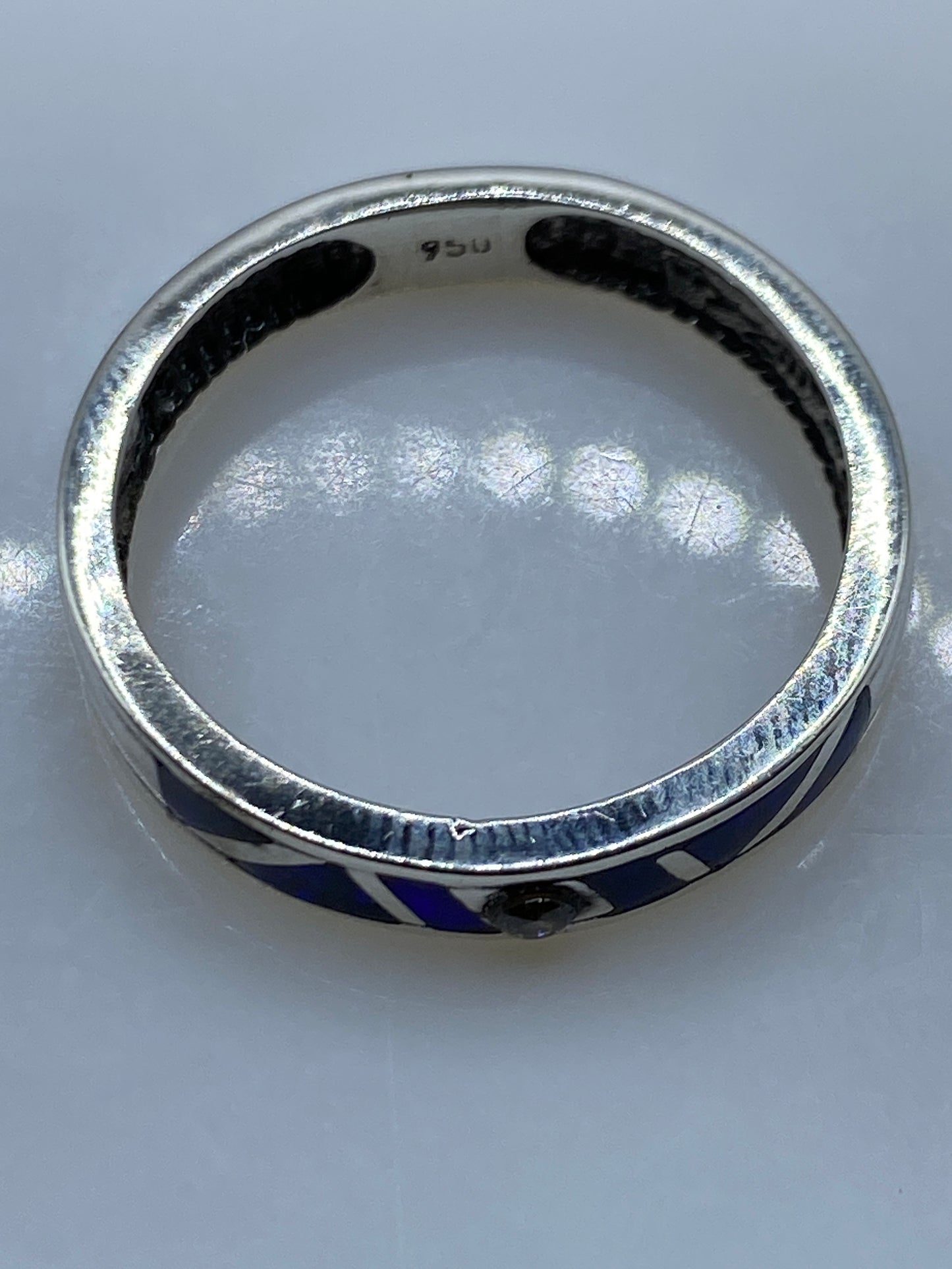 Anillo de Plata .950 con Ópalo de Fuego Azul — Taxco — foto 5