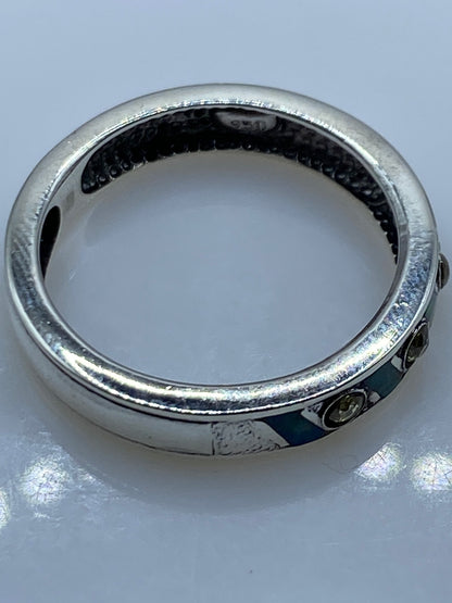 Anillo de Plata Ópalo de Fuego Verde — Taxco .950 — foto 5