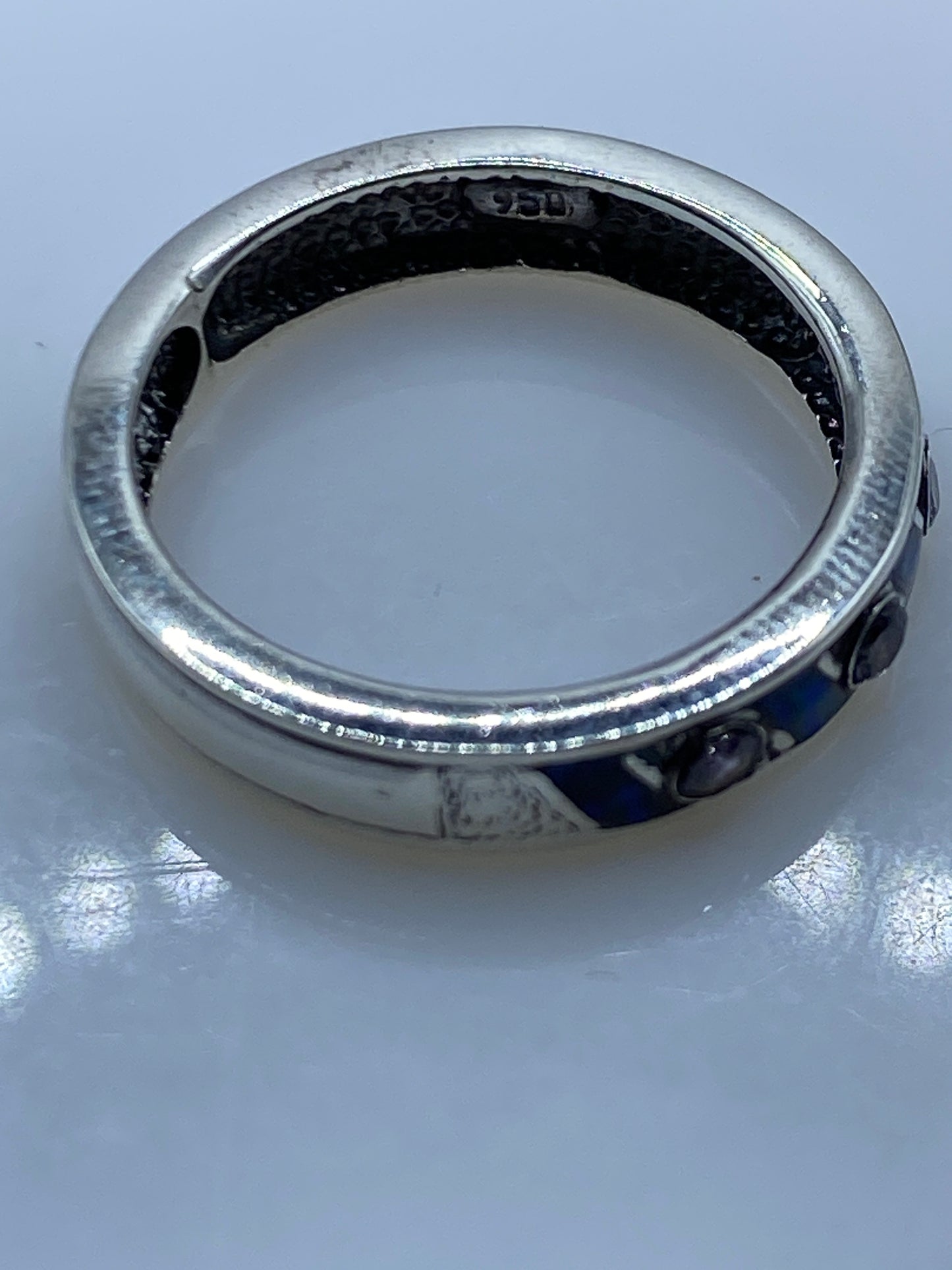 Anillo de Plata con Ópalo de Fuego Azul — Taxco .950 — foto 5