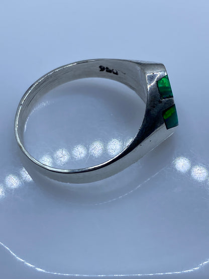 Anillo de Plata Ópalo de Fuego Verde — Taxco .950 — foto 5