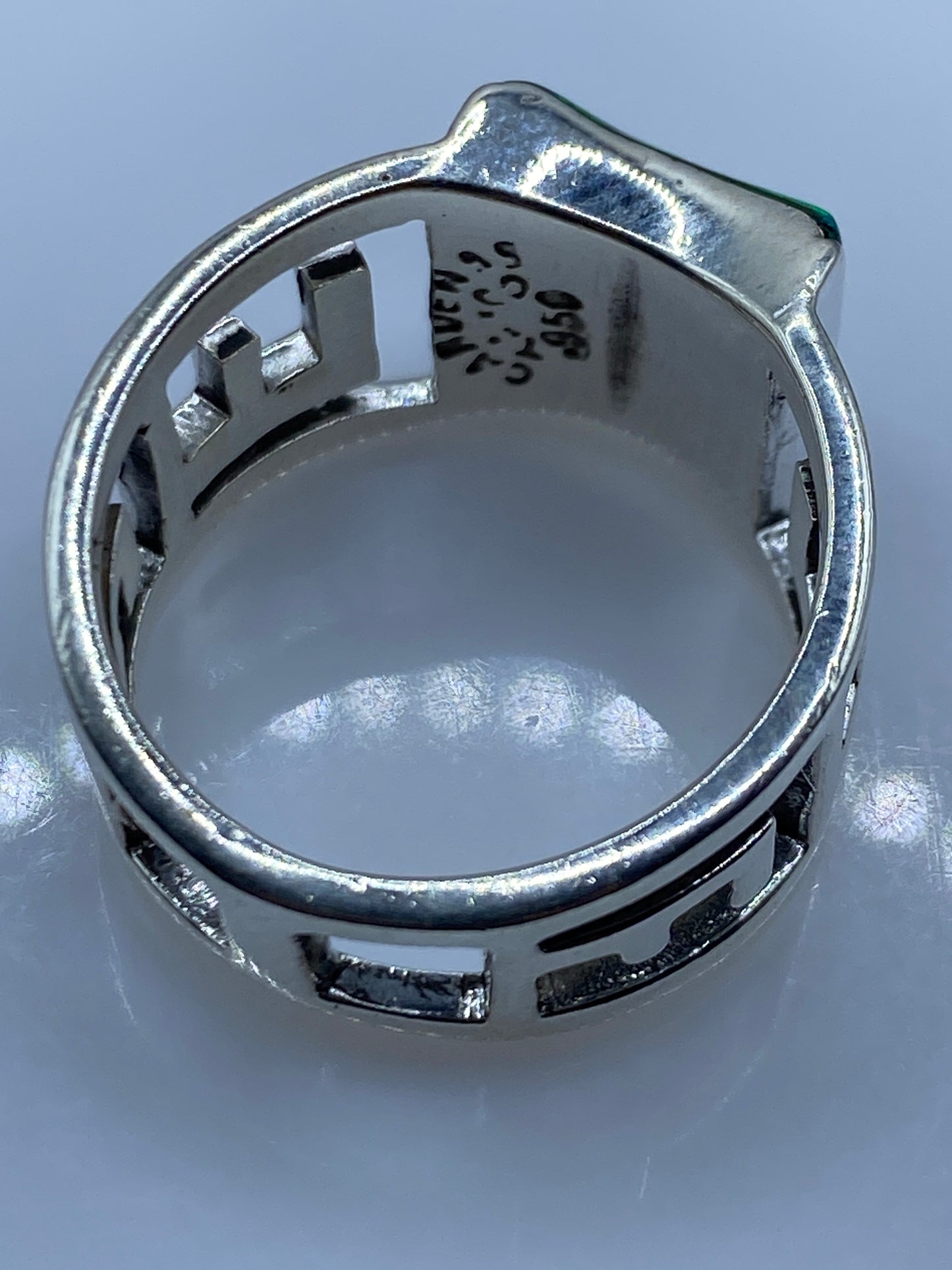 Anillo de Plata .950 con Ópalo de Fuego Verde — Taxco — foto 5