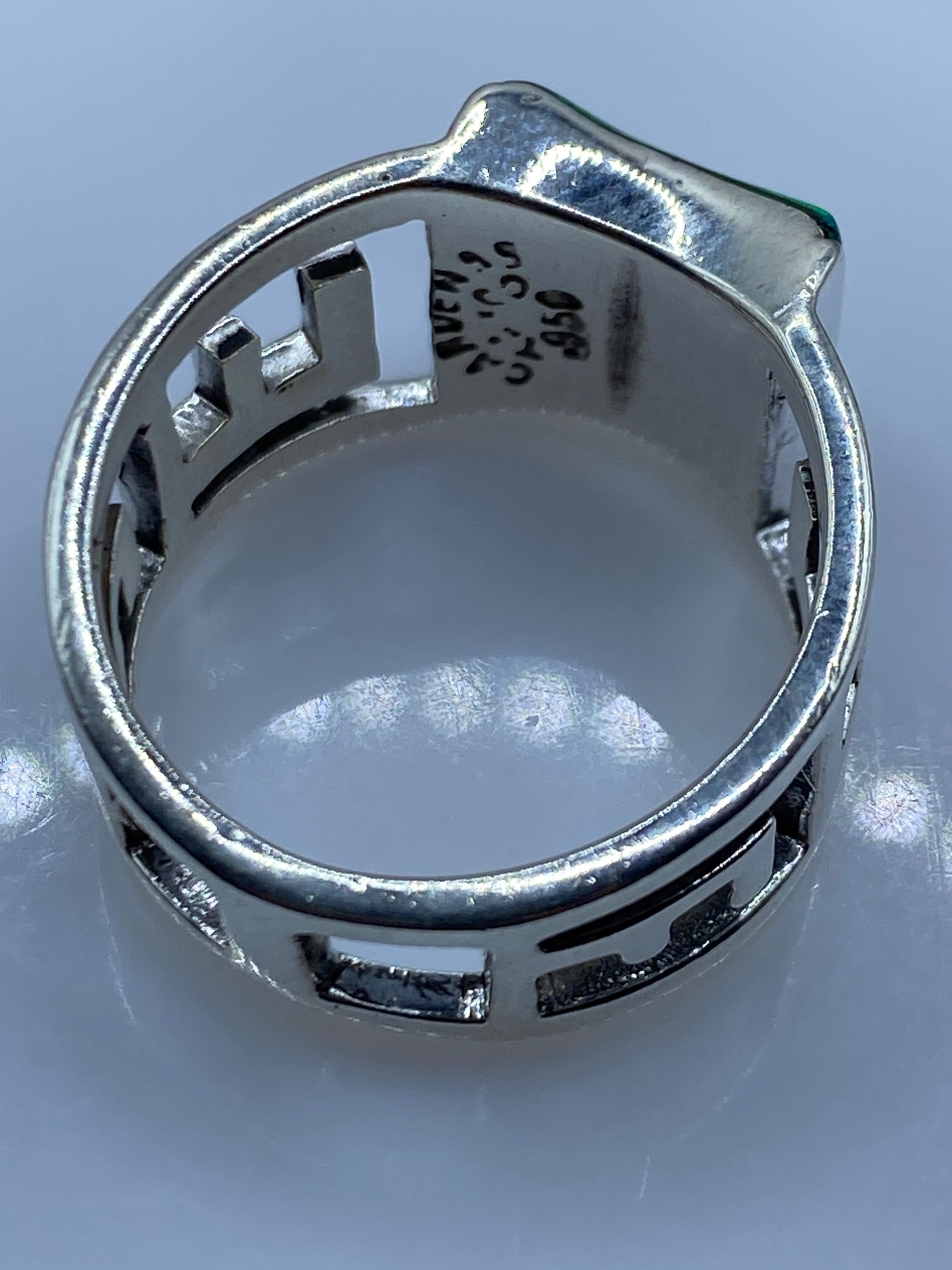 Anillo de Plata .950 con Ópalo de Fuego Verde — Taxco — foto 5
