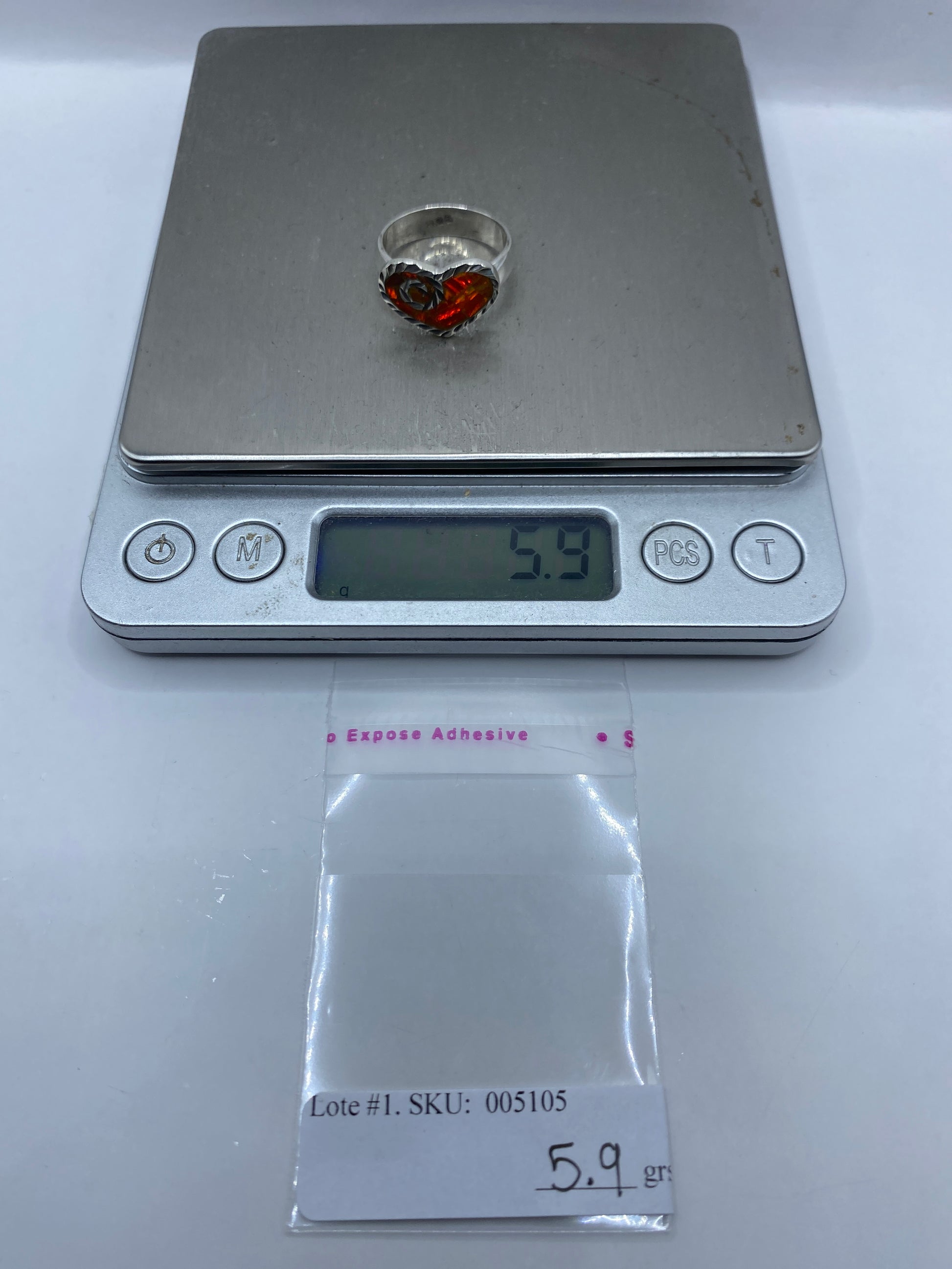 Anillo de Plata Ópalo de Fuego — Taxco .950 — foto 6