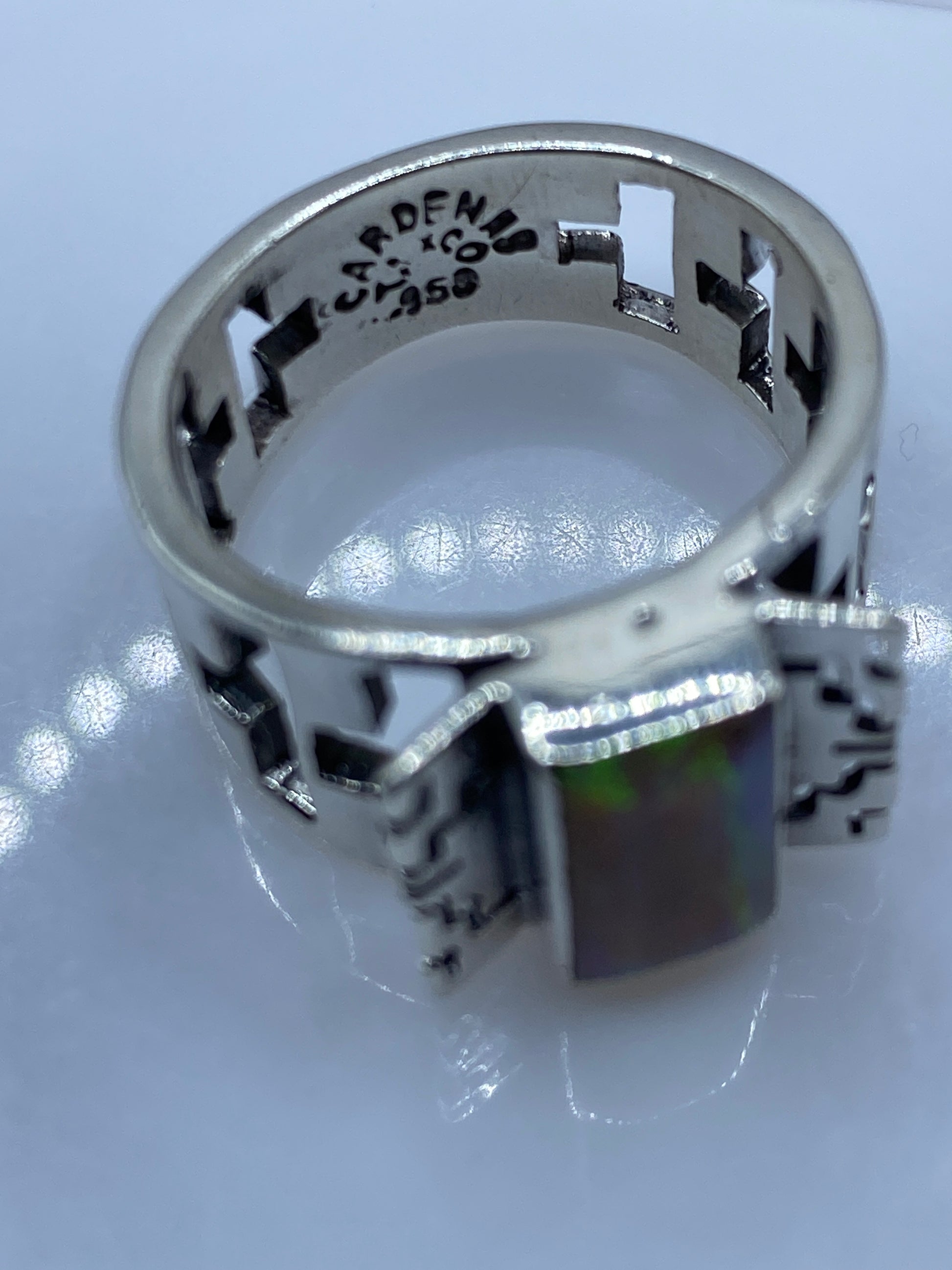 Anillo de Plata Prehispánico con Ópalo de Fuego — Taxco .950 — foto 5