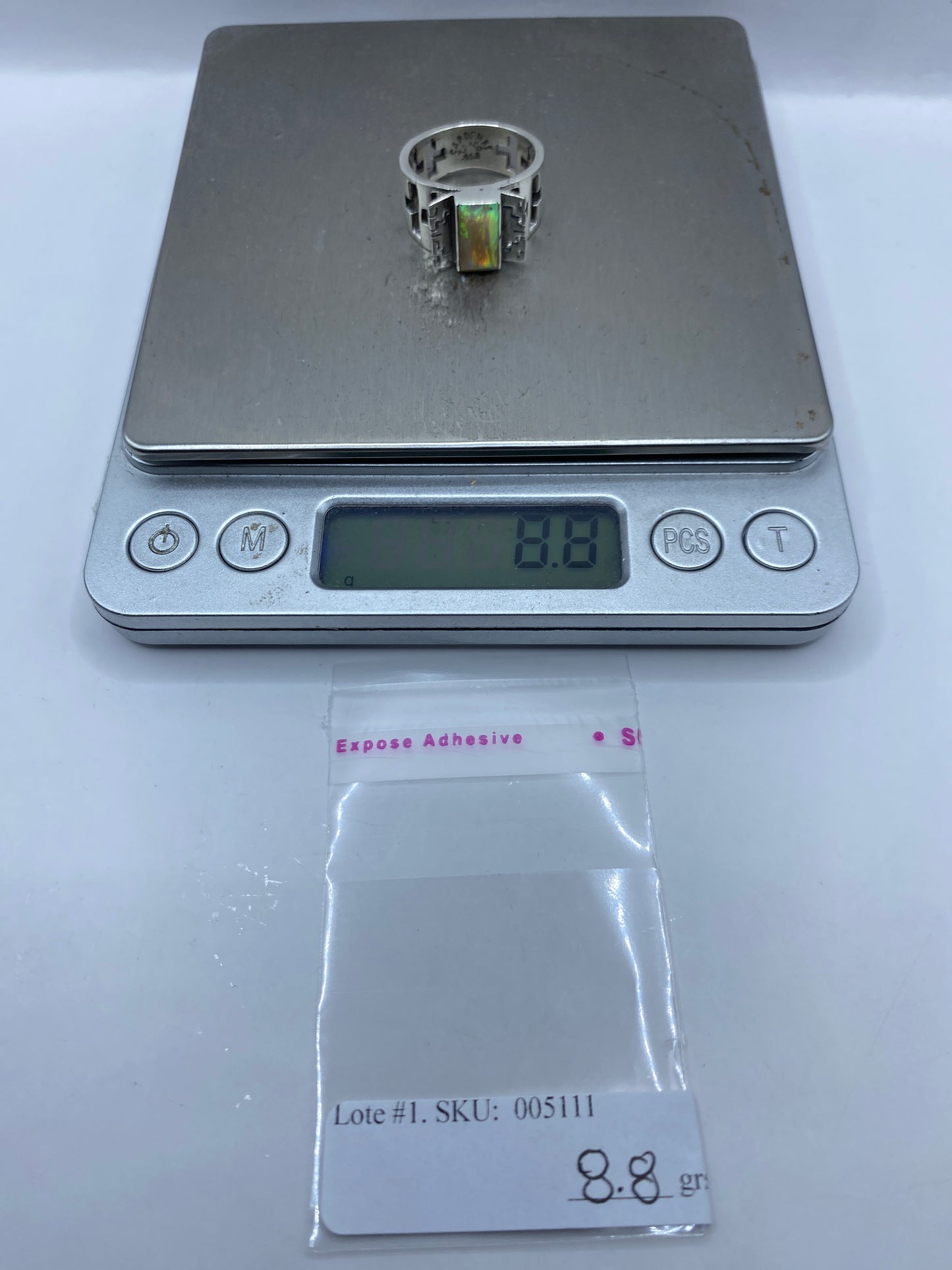 Anillo de Plata Prehispánico con Ópalo de Fuego — Taxco .950 — foto 6