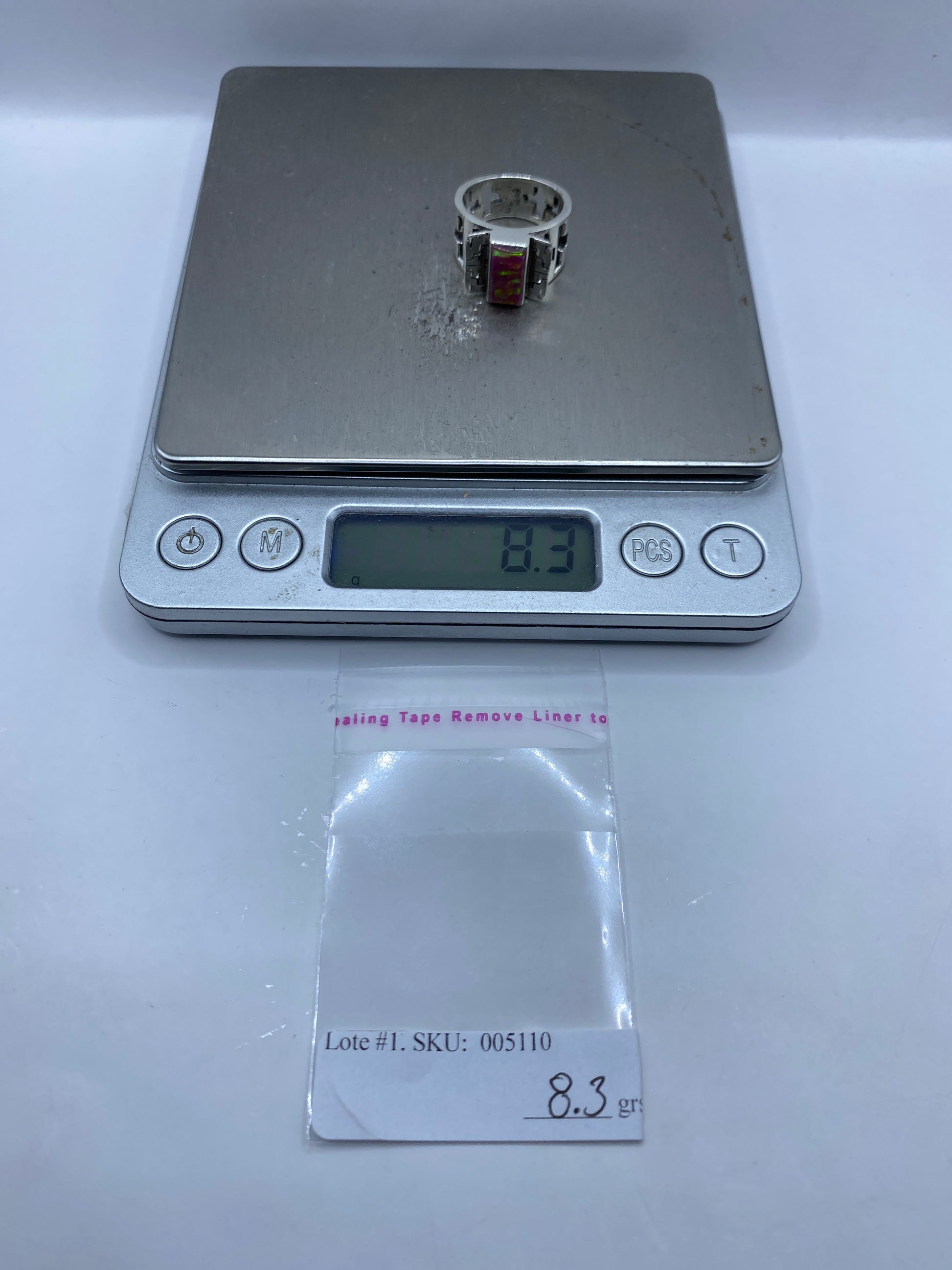 Anillo de Plata .950 con Ópalo de Fuego Rosa — Taxco — foto 6
