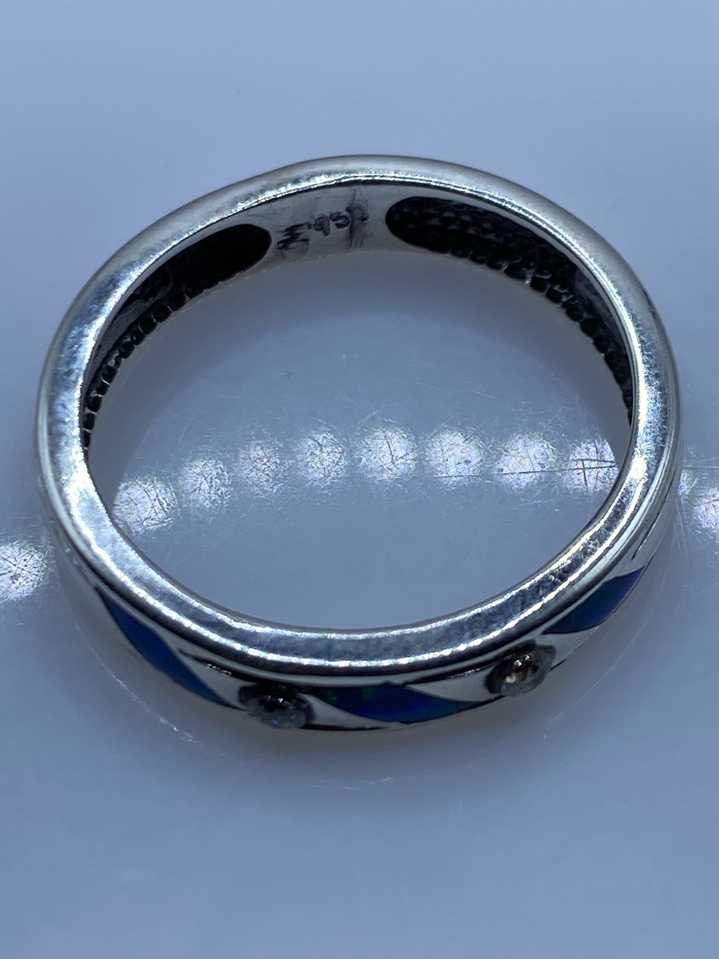 Anillo Minimalista Plata .950 con Ópalo de Fuego — foto 5