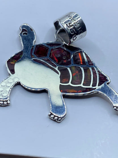 Dije Tortuga de Plata .950 con Ópalo de Fuego — foto 5