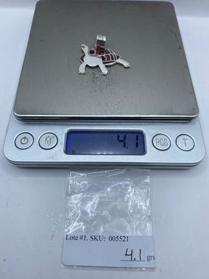 Dije Tortuga de Plata .950 con Ópalo de Fuego — foto 6