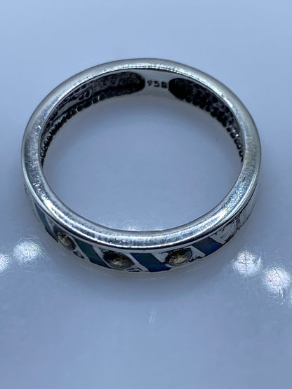 Anillo de Plata Ópal Fuego Azul Cielo — Taxco .950 — foto 5