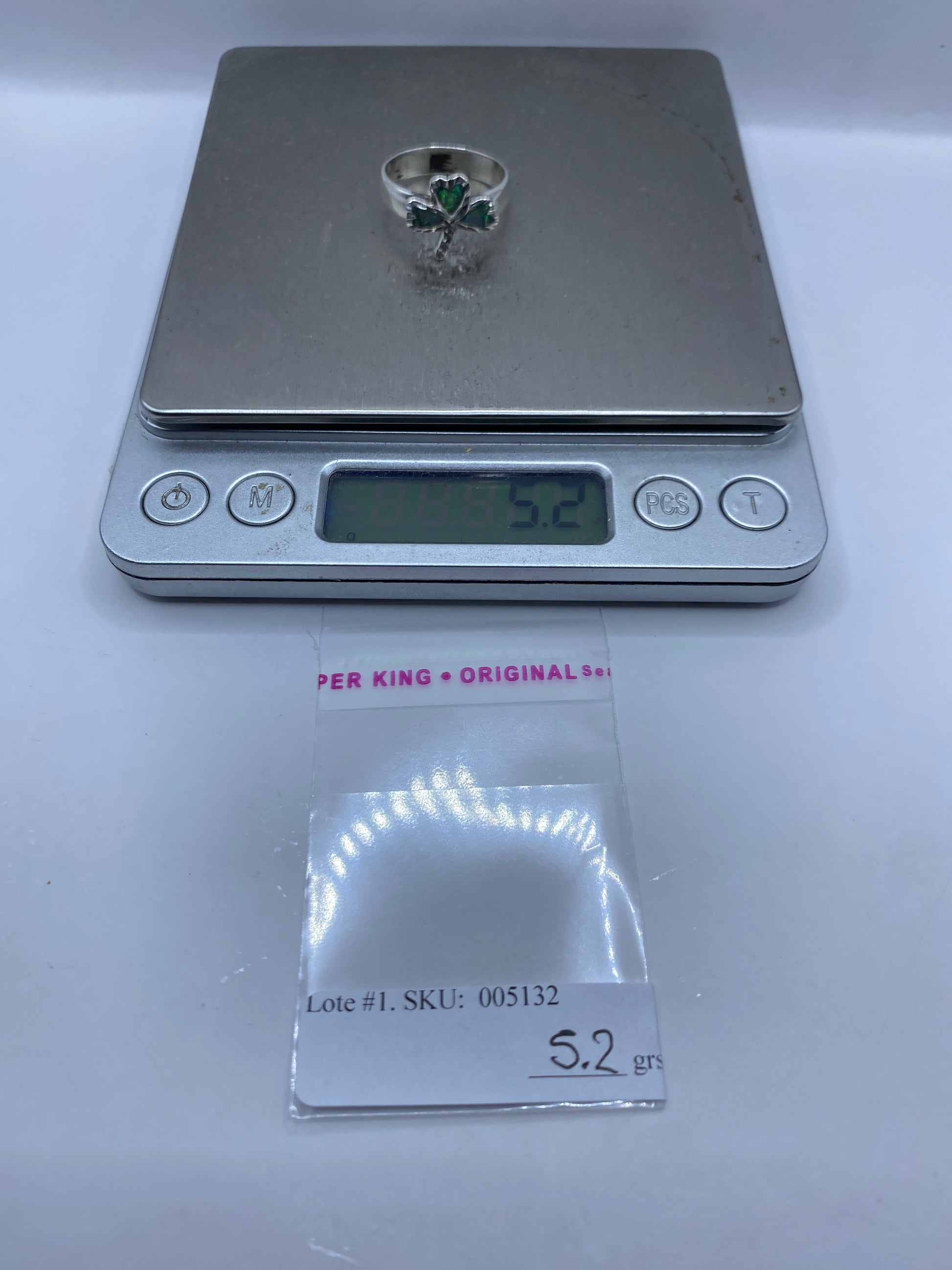Anillo de Plata .950 Floral con Ópalo de Fuego — foto 6