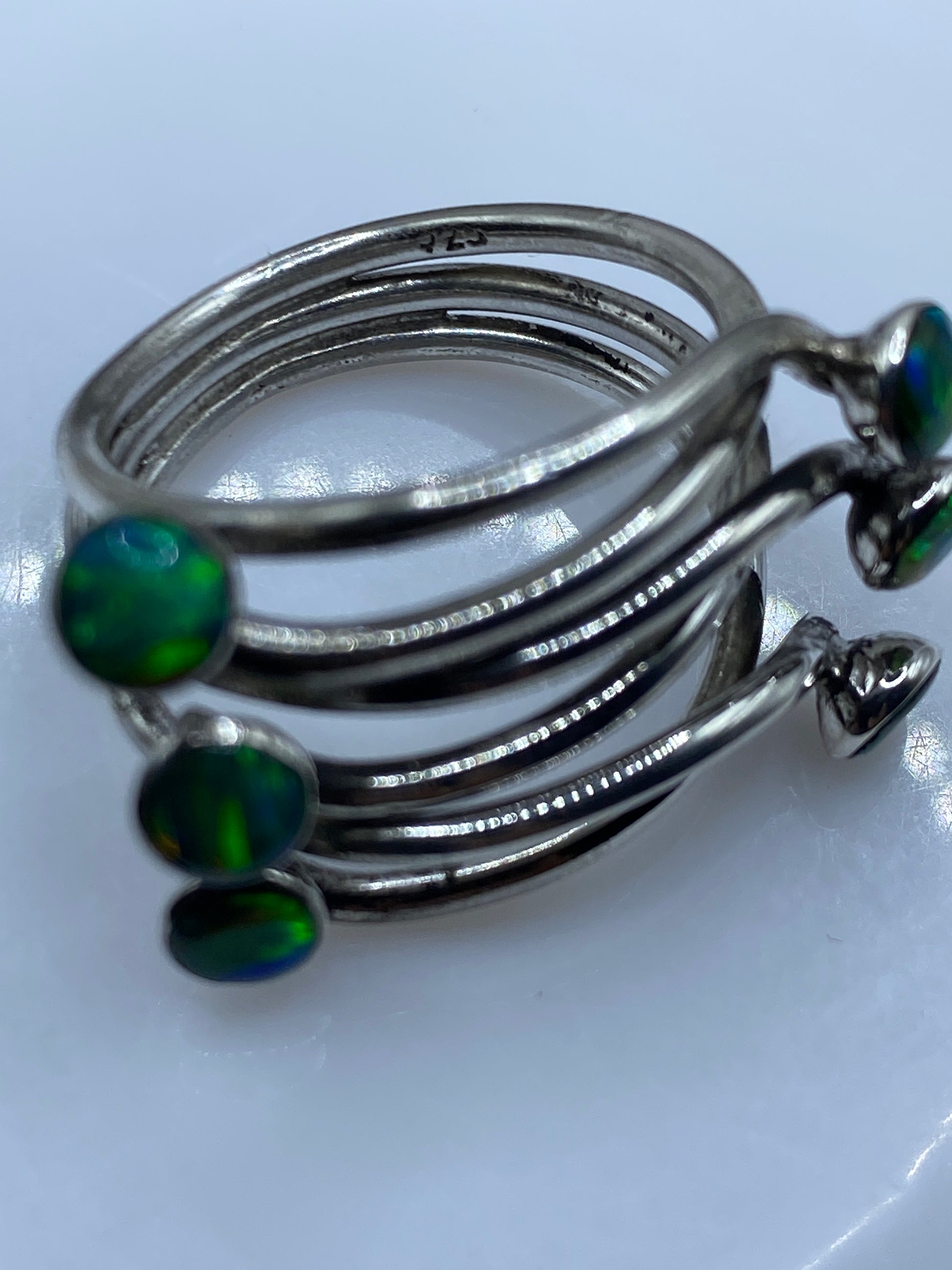 Anillo de Plata Ópalo de Fuego Verde — Taxco .925 — foto 5