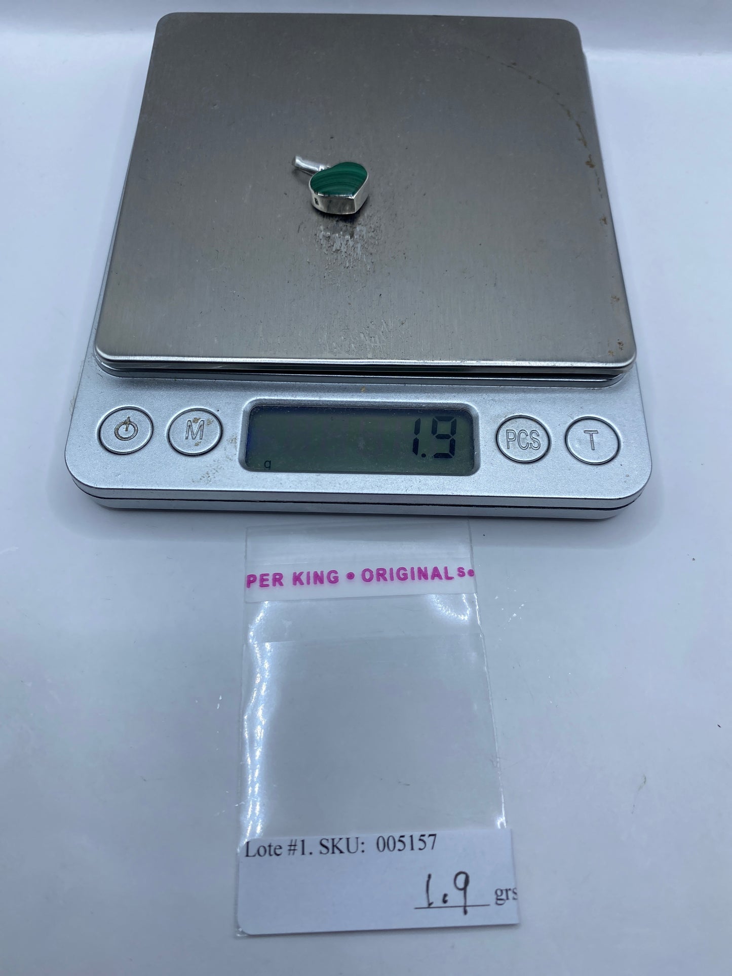 Dije de Plata con Malaquita Verde — Taxco .950 — foto 6