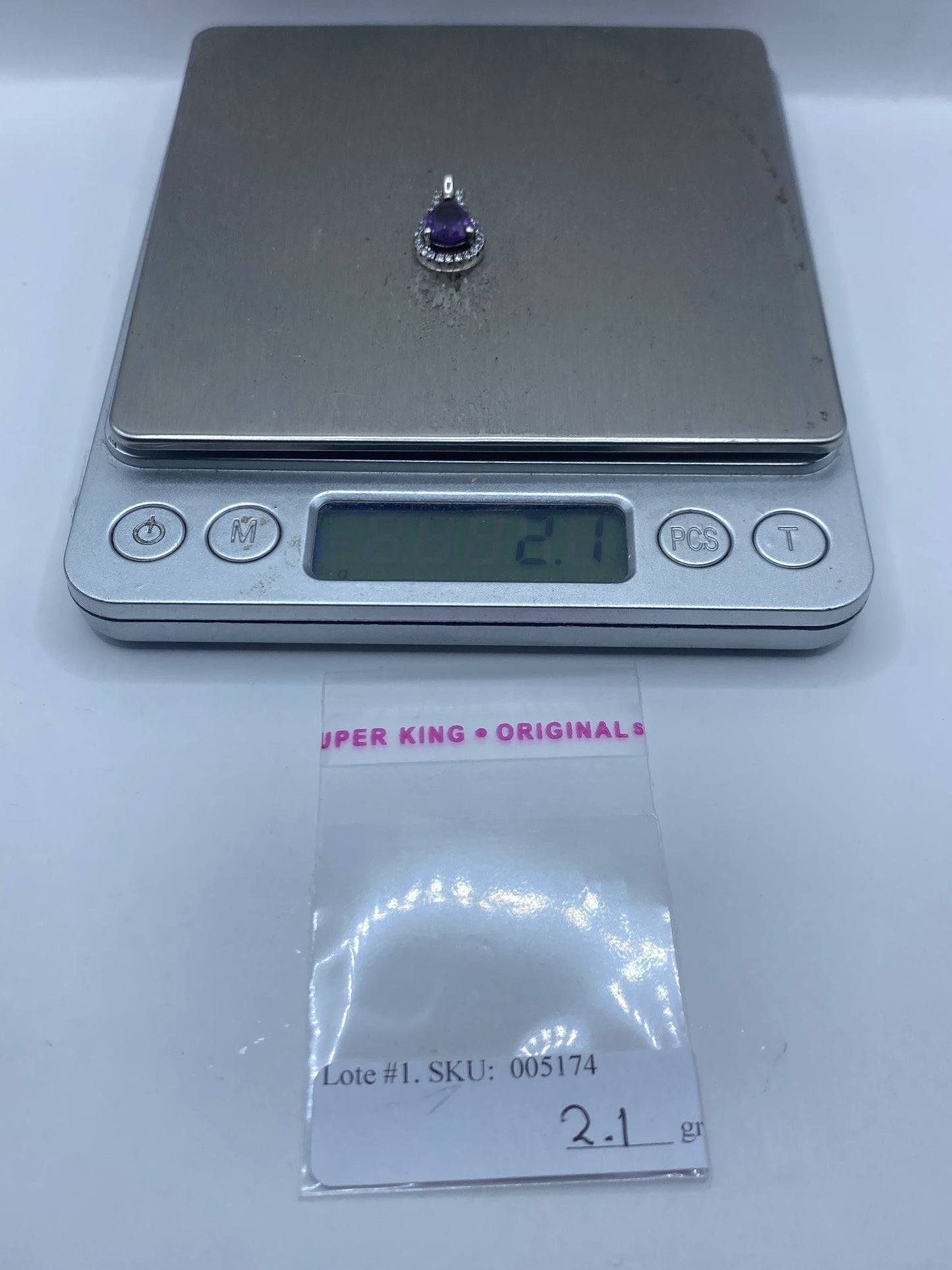 Dije de Plata con Circonia Morada — Taxco .925 — foto 5