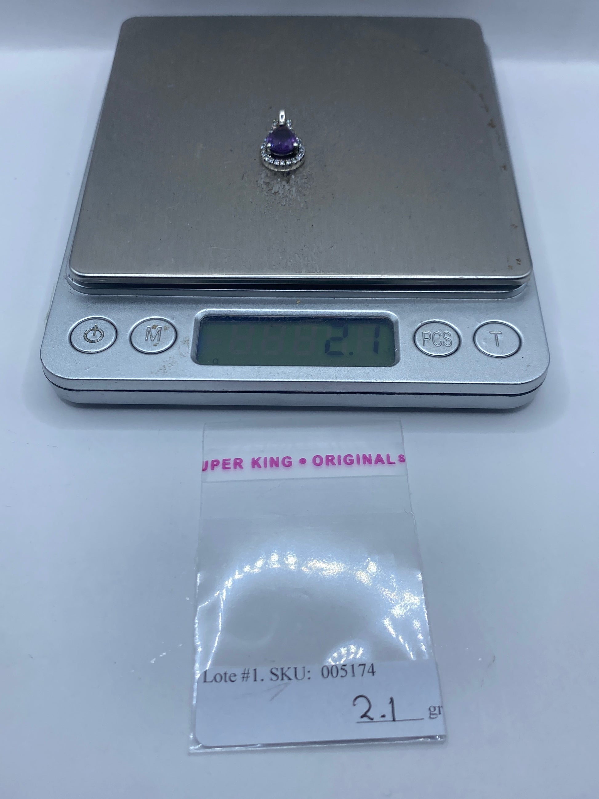 Dije de Plata con Circonia Morada — Taxco .925 — foto 5