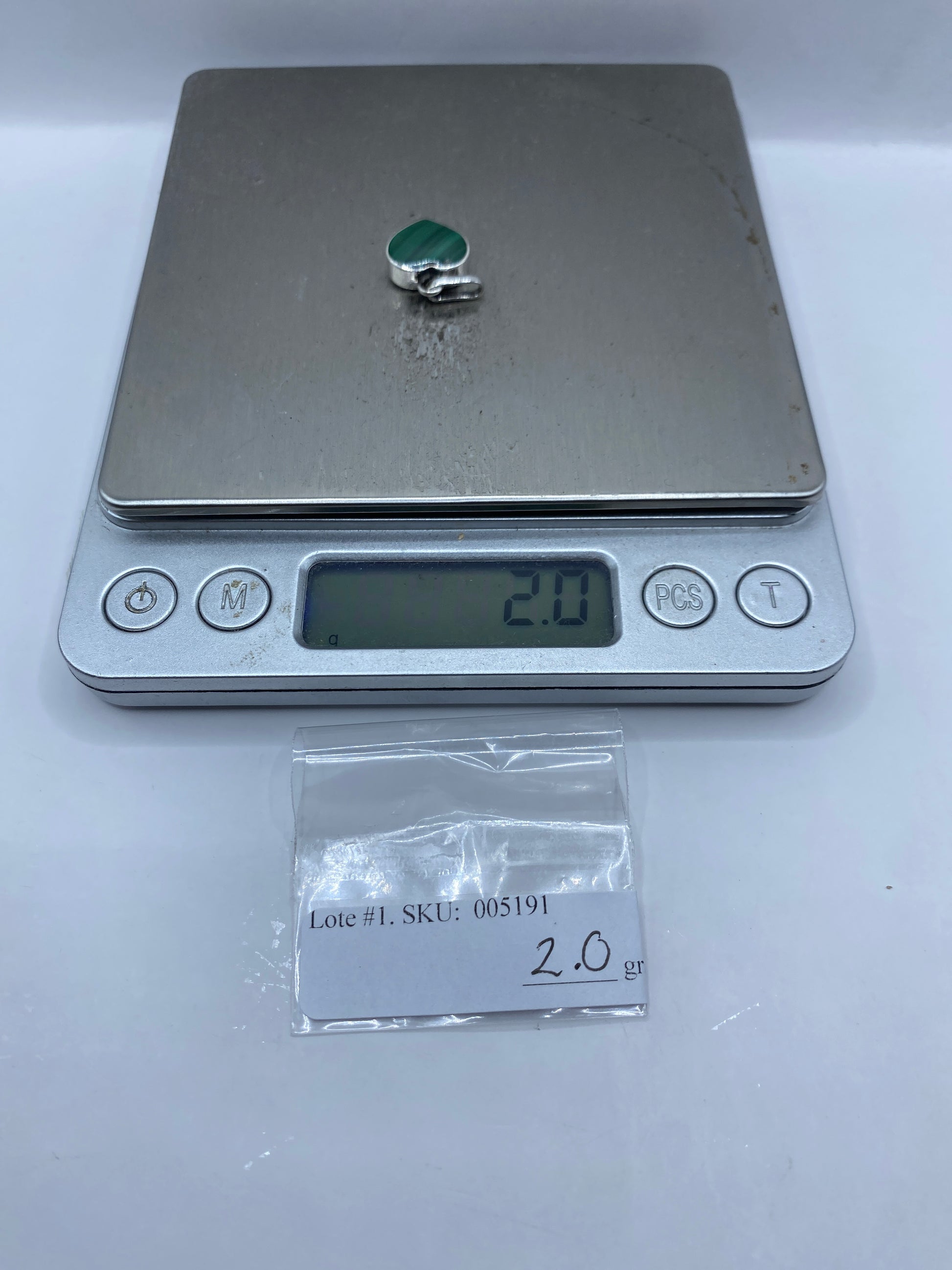 Dije Corazón Malaquita Plata .950 — Taxco — foto 5