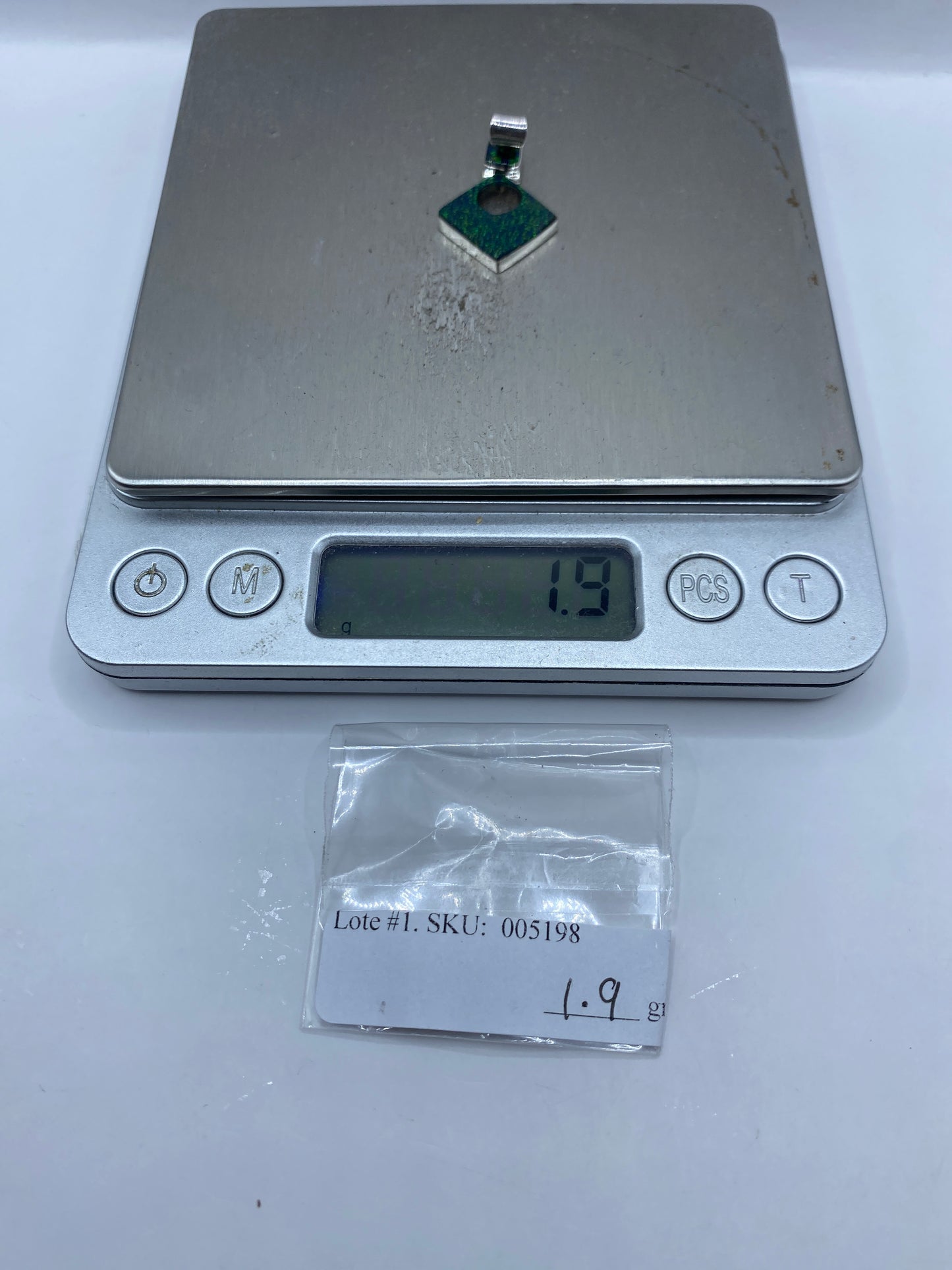 Dije Ópalo de Fuego Verde Plata .950 — Taxco — foto 6
